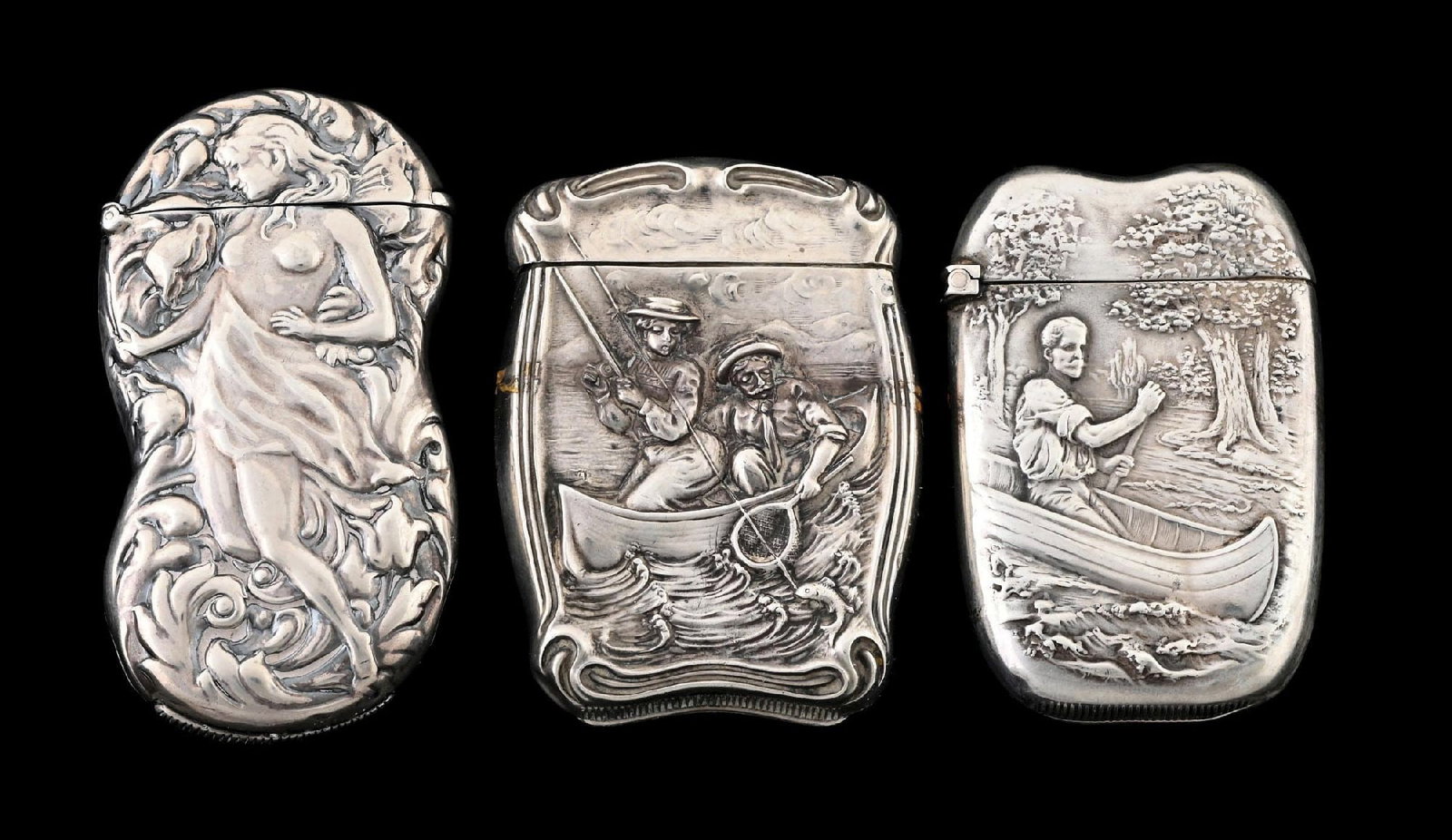COLLECTION OF 3: STERLING SILVER MATCH SAFES (1 of 5)