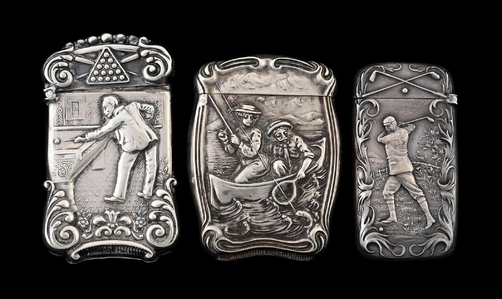 COLLECTION OF 3: STERLING SILVER MATCH SAFES (1 of 4)