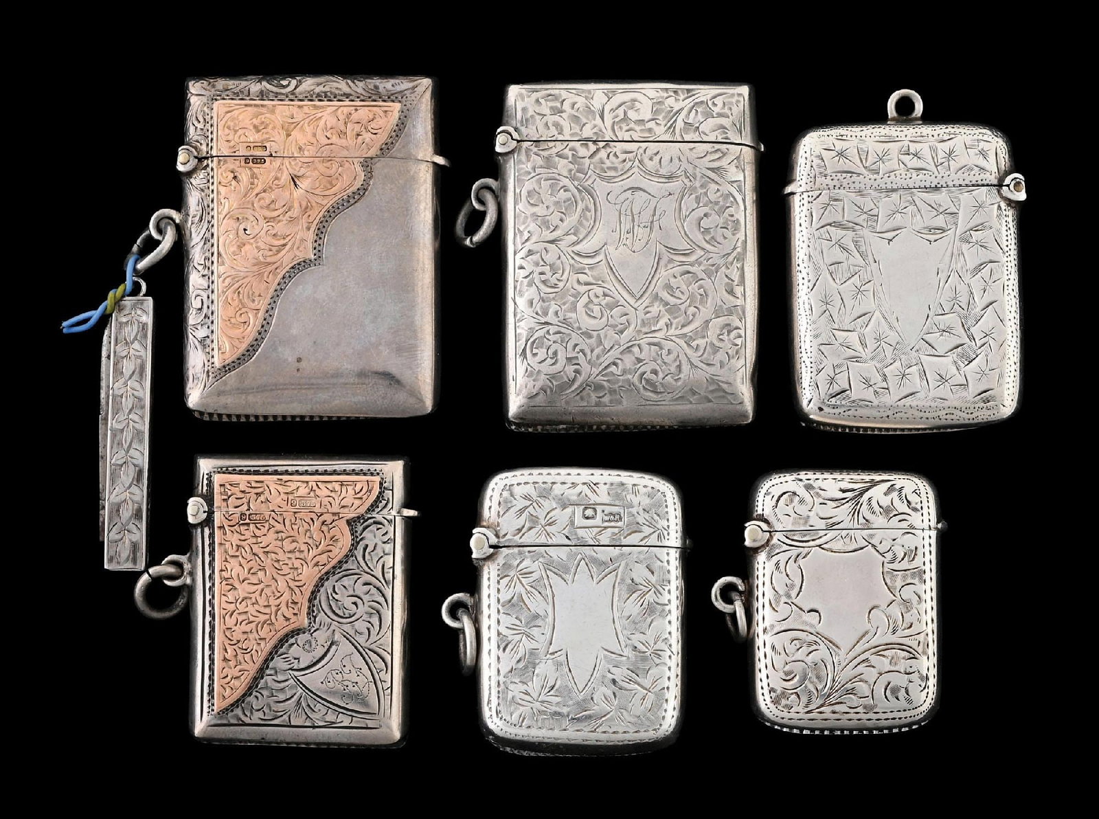 COLLECTION OF 6: MATCH SAFES (1 of 2)