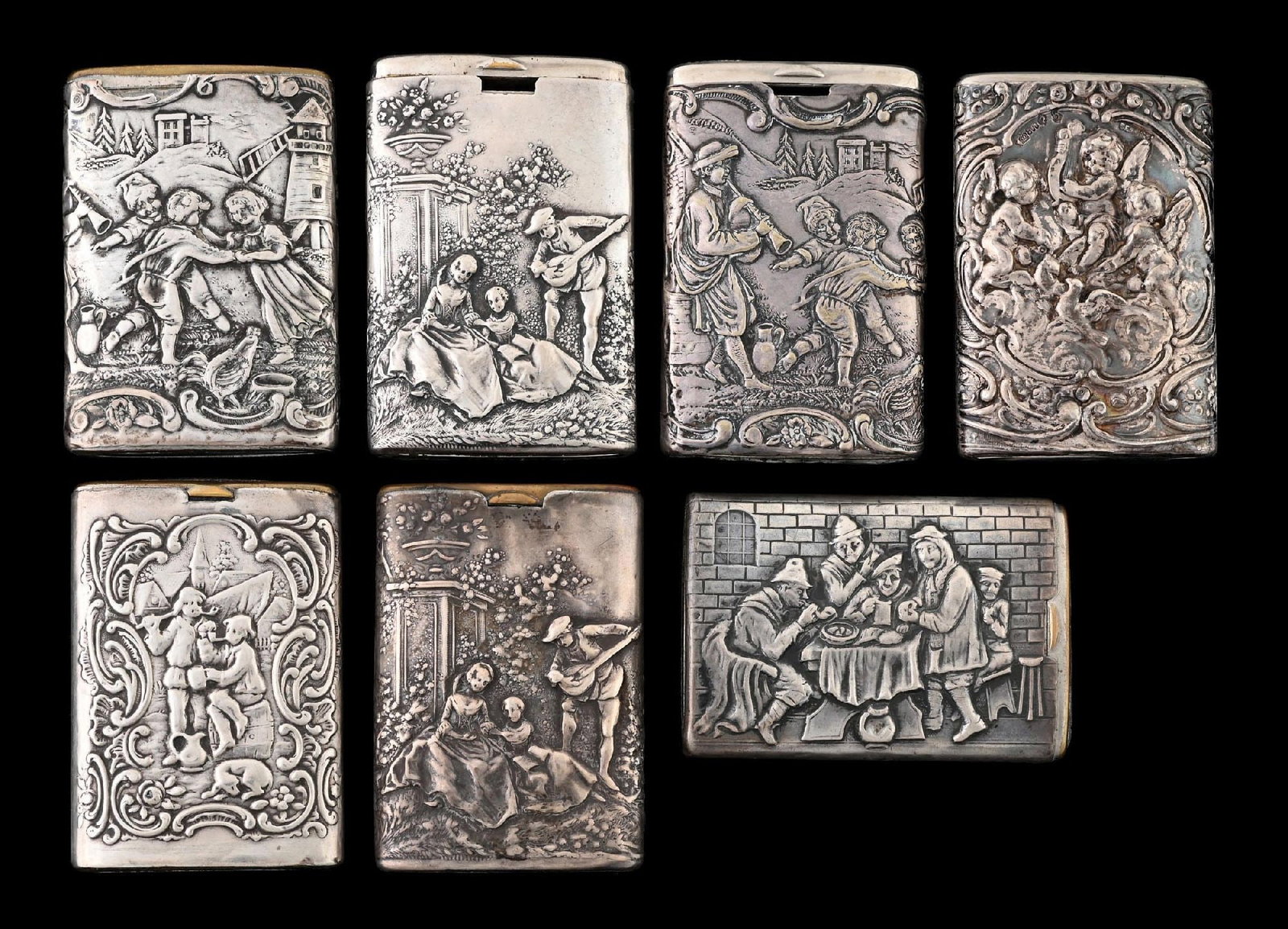 COLLECTION OF 7: SILVER MATCH SAFES (1 of 2)