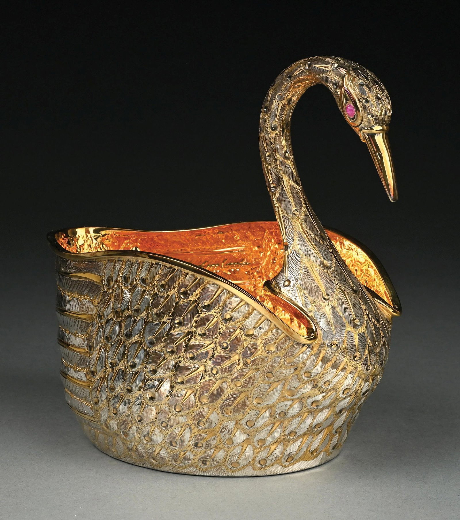 A MEXICAN STERLING PART-GILT BOWL (1 of 5)