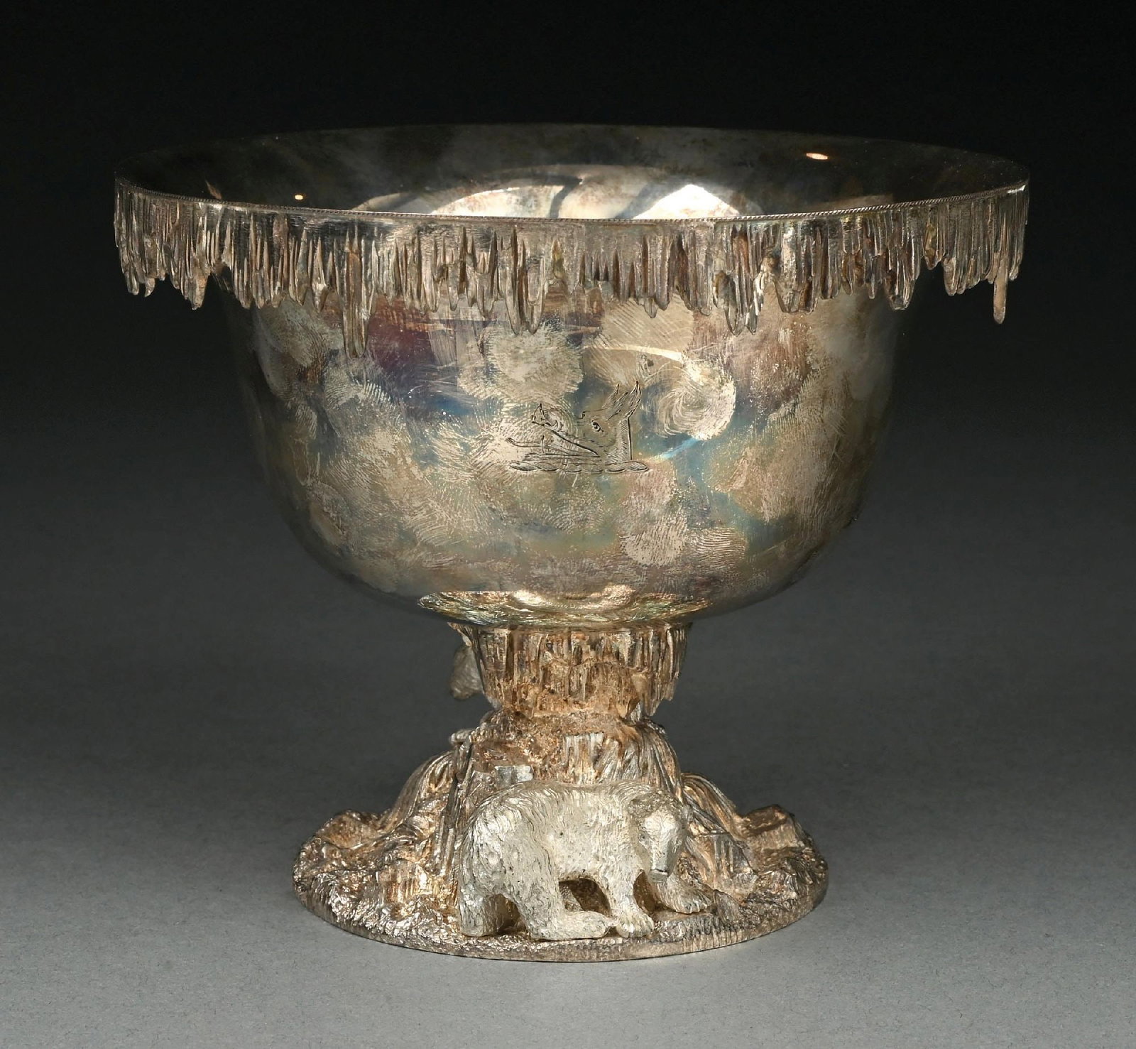 AN ENGLISH SILVER ICE BOWL (1 of 4)