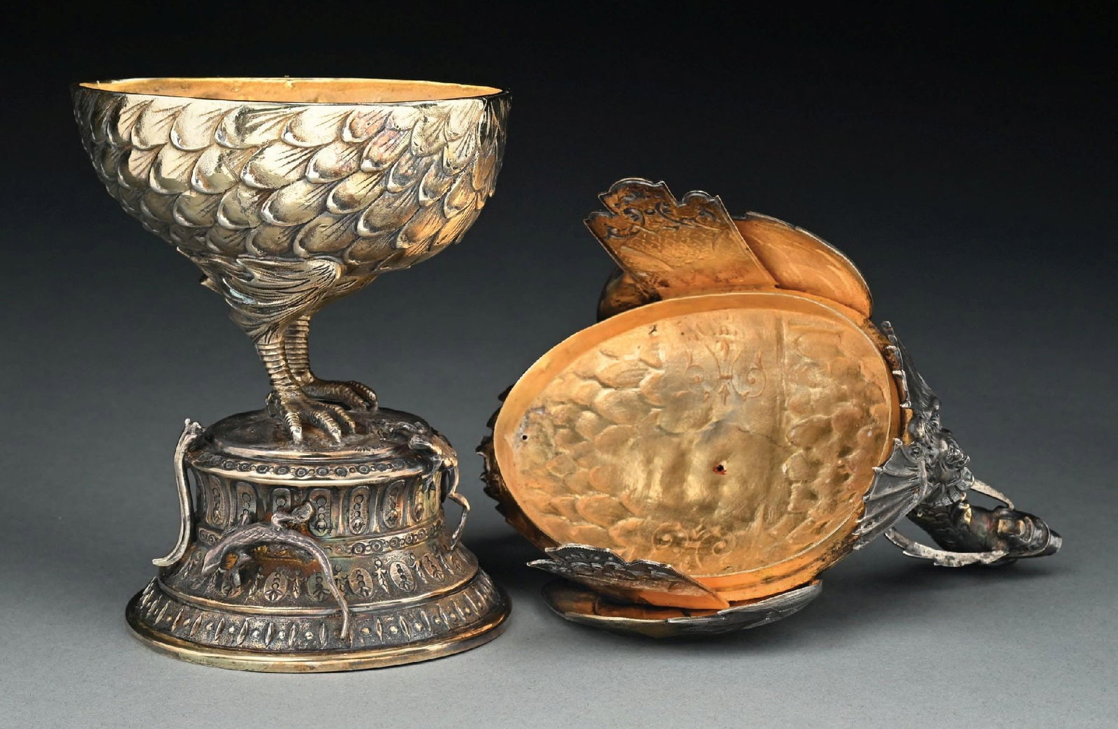 A CONTINENTAL SILVER COVERED CUP - 5