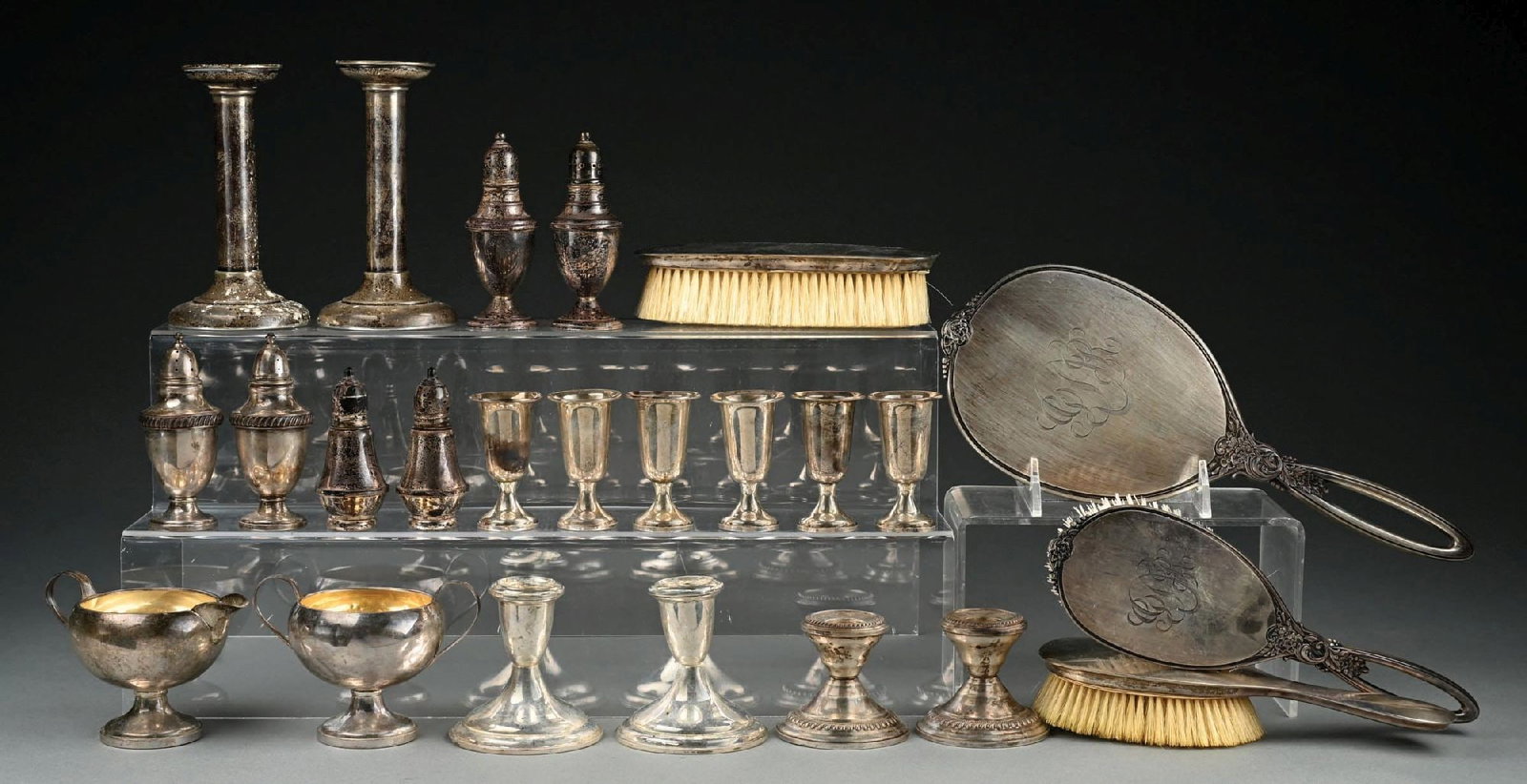 LOT OF 24: MIXED WEIGHTED STERLING SILVER ITEMS (1 of 4)