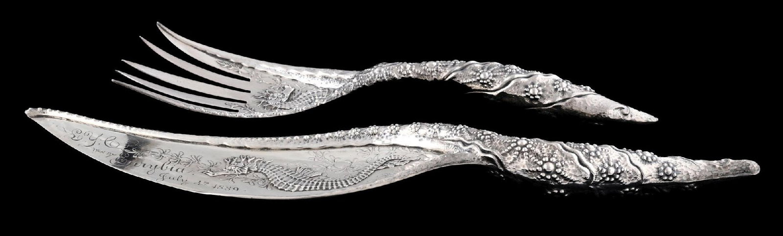 A WHITING STERLING FISH SET - 3