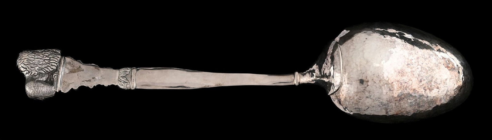 A LARGE CONTINENTAL STERLING SERVING SPOON - 2