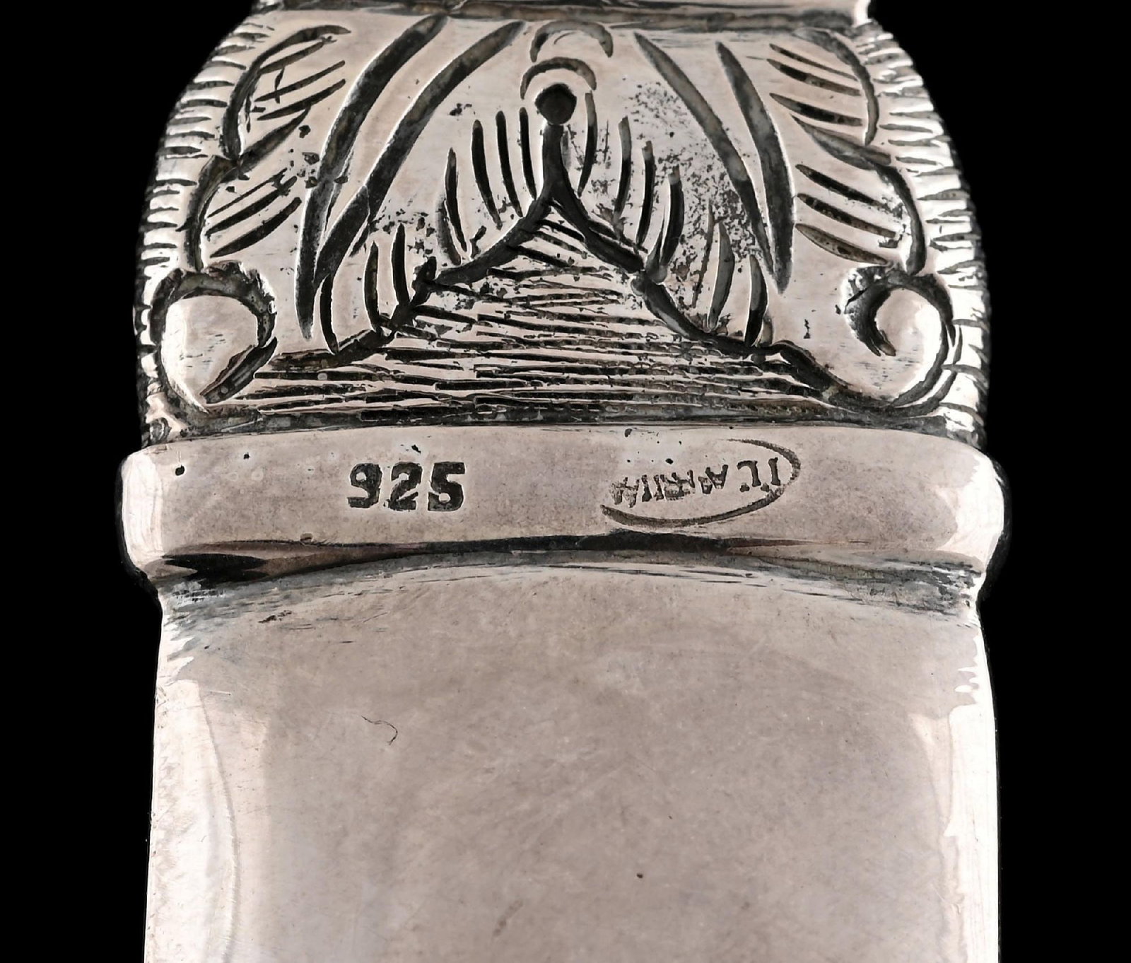 A LARGE CONTINENTAL STERLING SERVING SPOON - 5