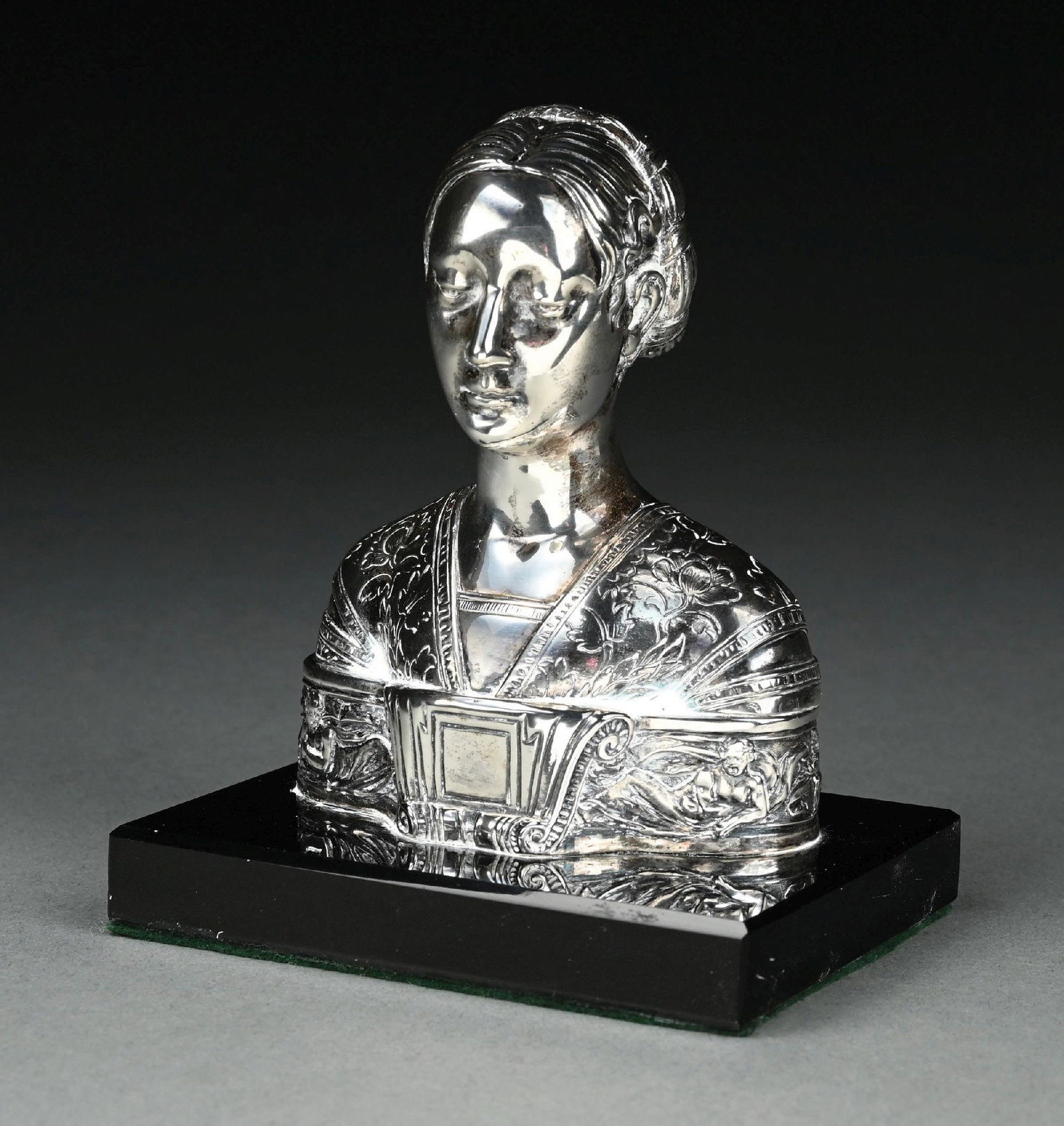 A SILVER COVERED BUST - 3