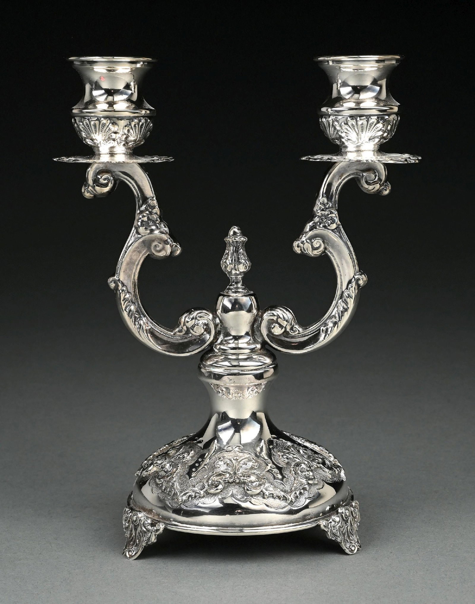 STERLING SILVER ORNATE CANDELABRA (1 of 5)