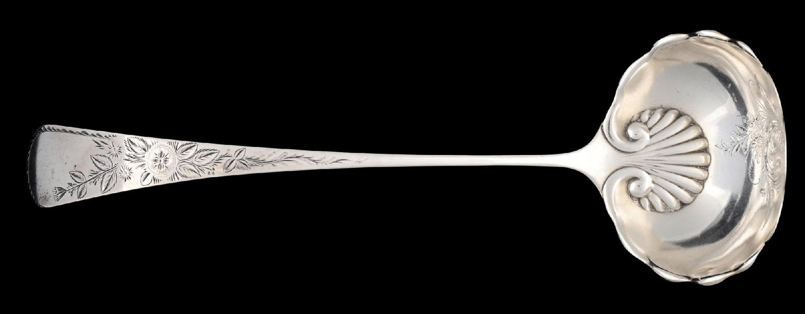 GORHAM STERLING SILVER SCALLOPED SOUP LADLE: Gross weight: 5.2 ozt Condition: (Very Good). Dimensions: