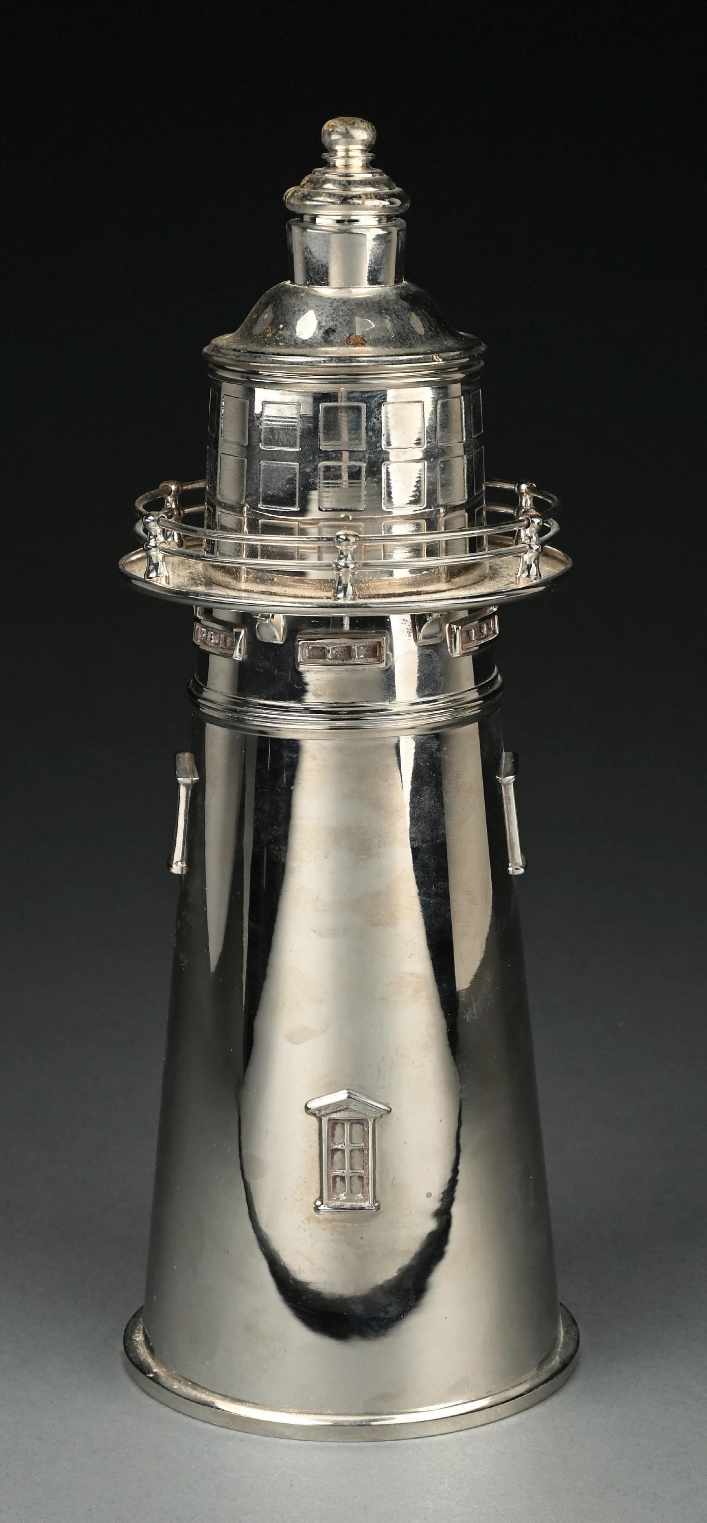 SILVER PLATED LIGHTHOUSE COCKTAIL SHAKER (1 of 5)