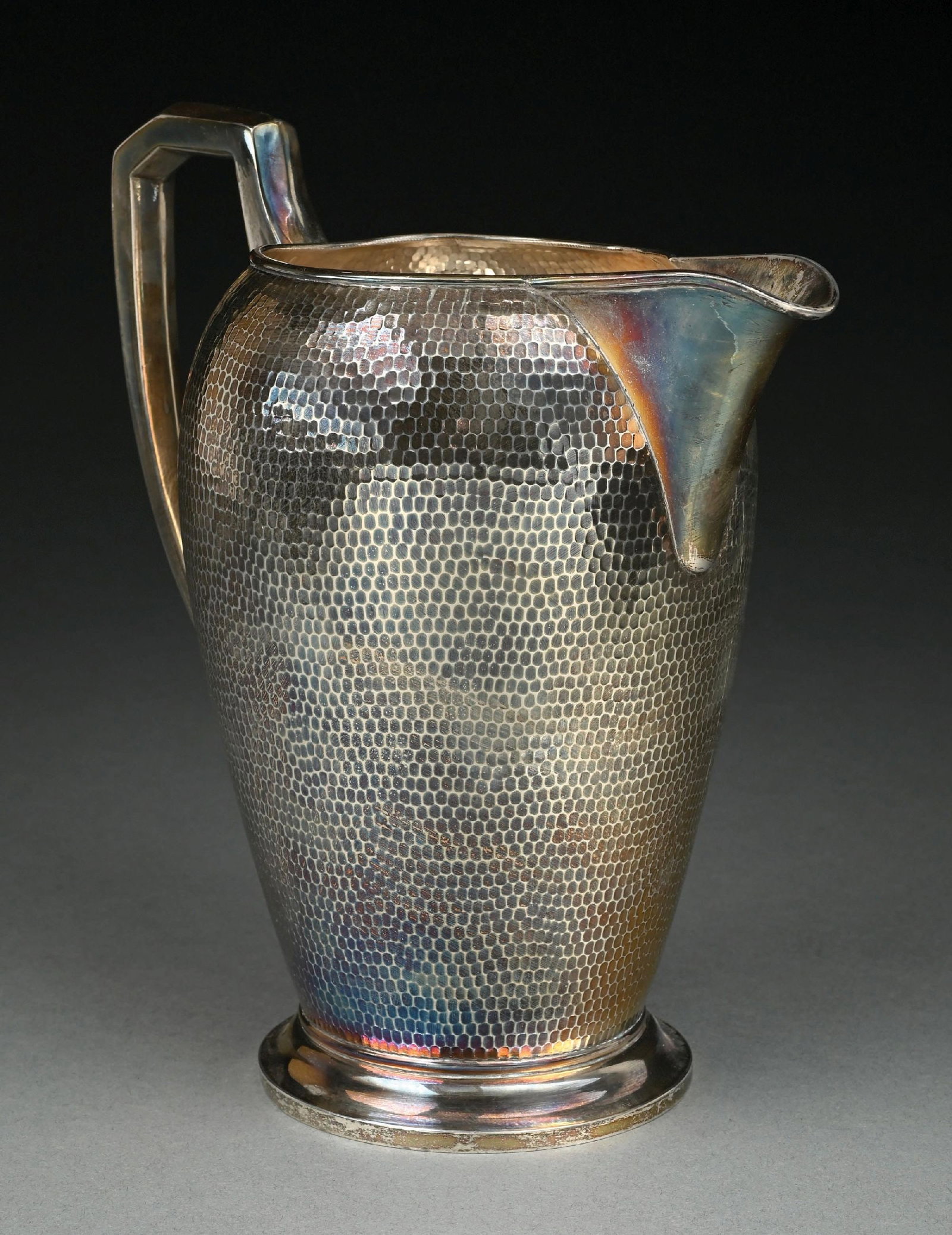 VINTAGE HAMMERED SILVER WATER PITCHER (1 of 5)