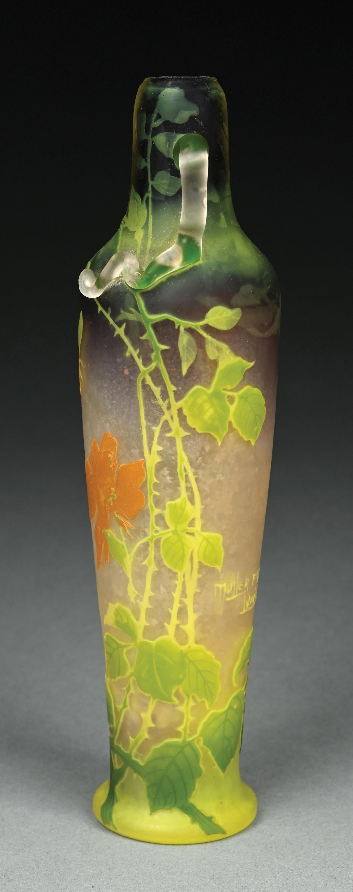 MULLER FRERES ACID ETCHED CAMEO VASE - 2