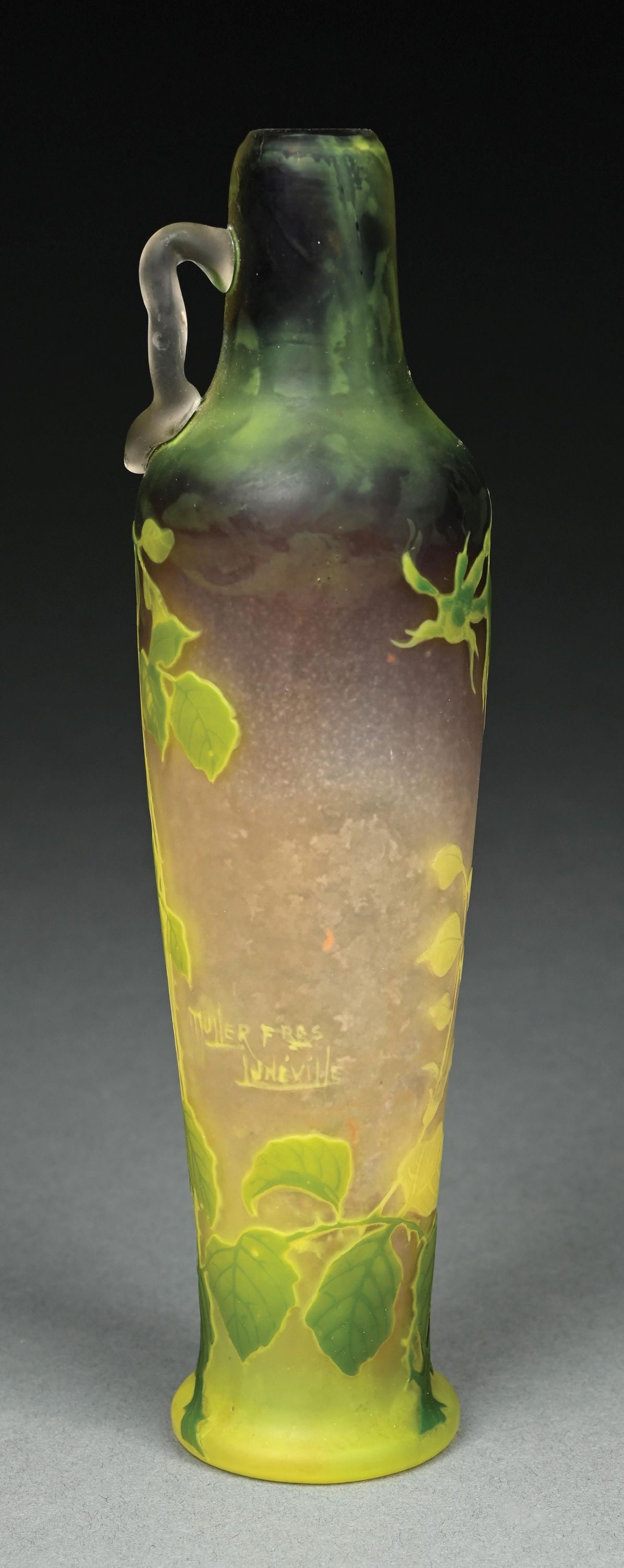 MULLER FRERES ACID ETCHED CAMEO VASE - 3