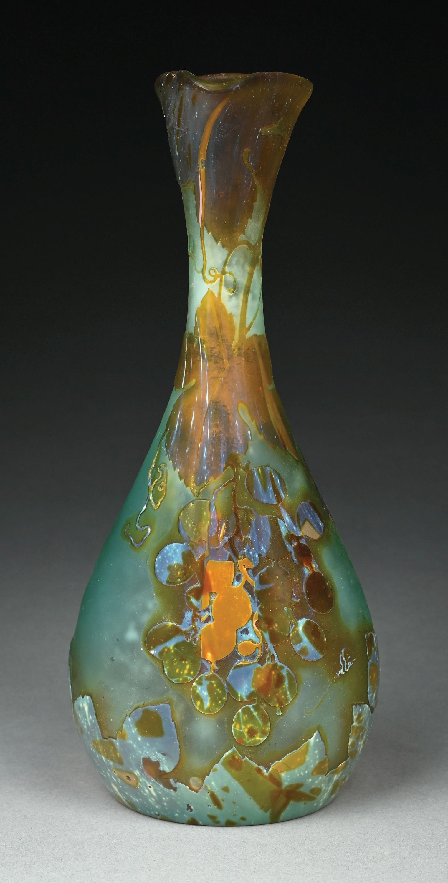 GALLE CAMEO CUT AND MARQUETRY VASE (1 of 6)