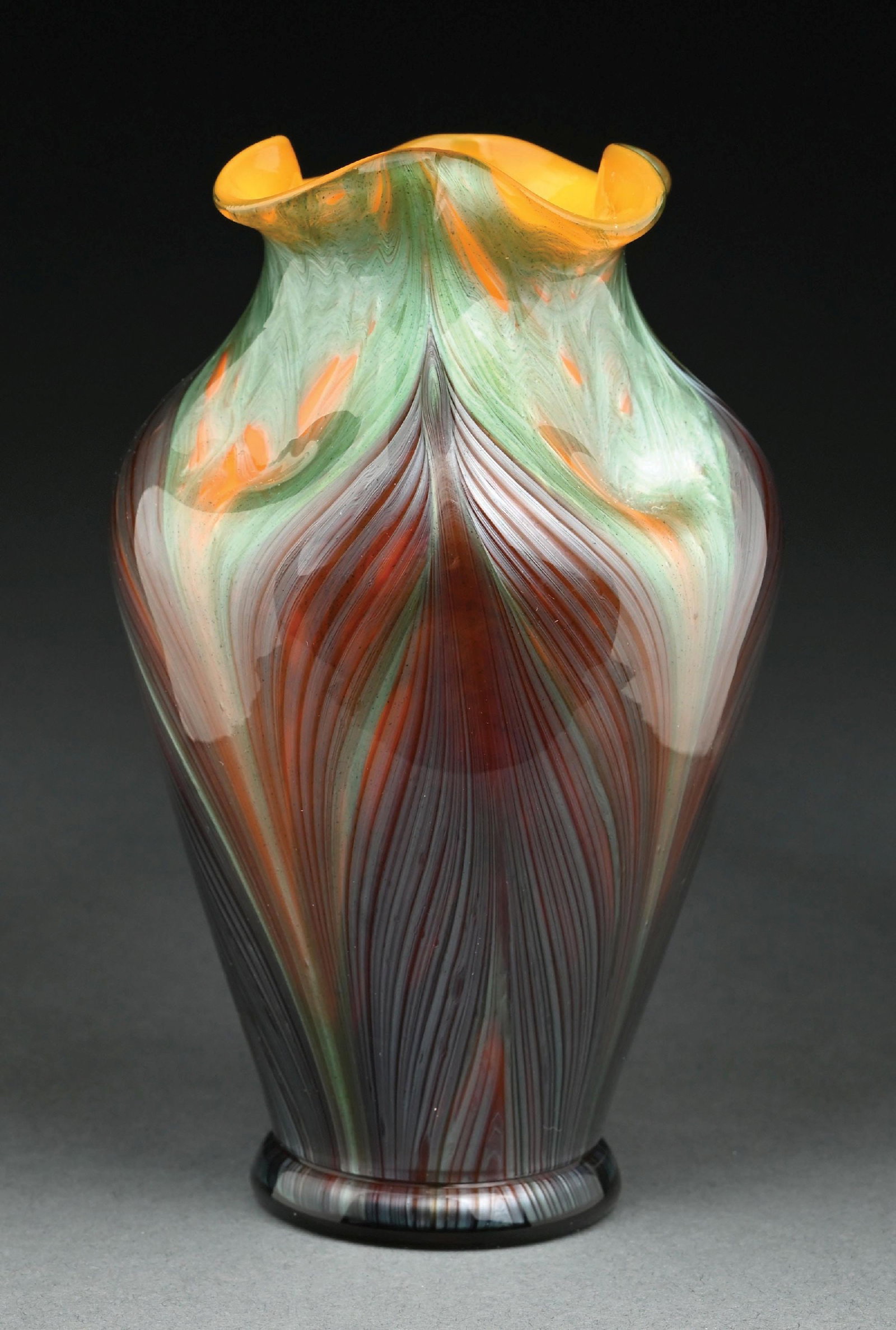 ORANGE LOETZ VASE #4634 (1 of 5)