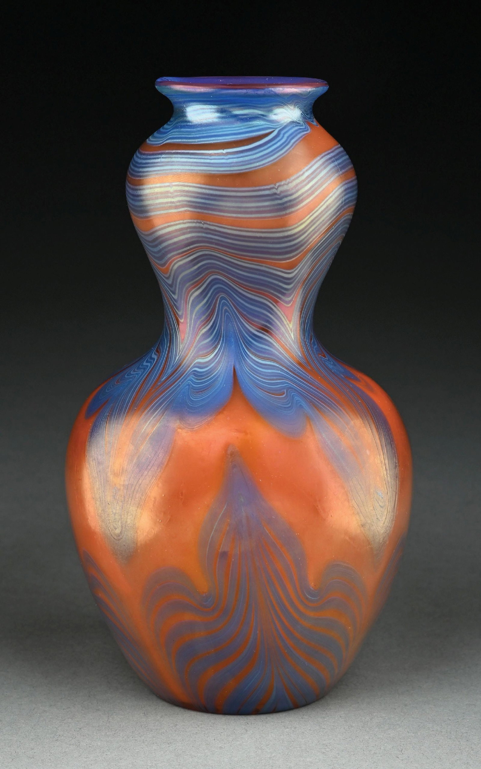 LOETZ PHANOMEN ORANGE SWIRL VASE (1 of 5)