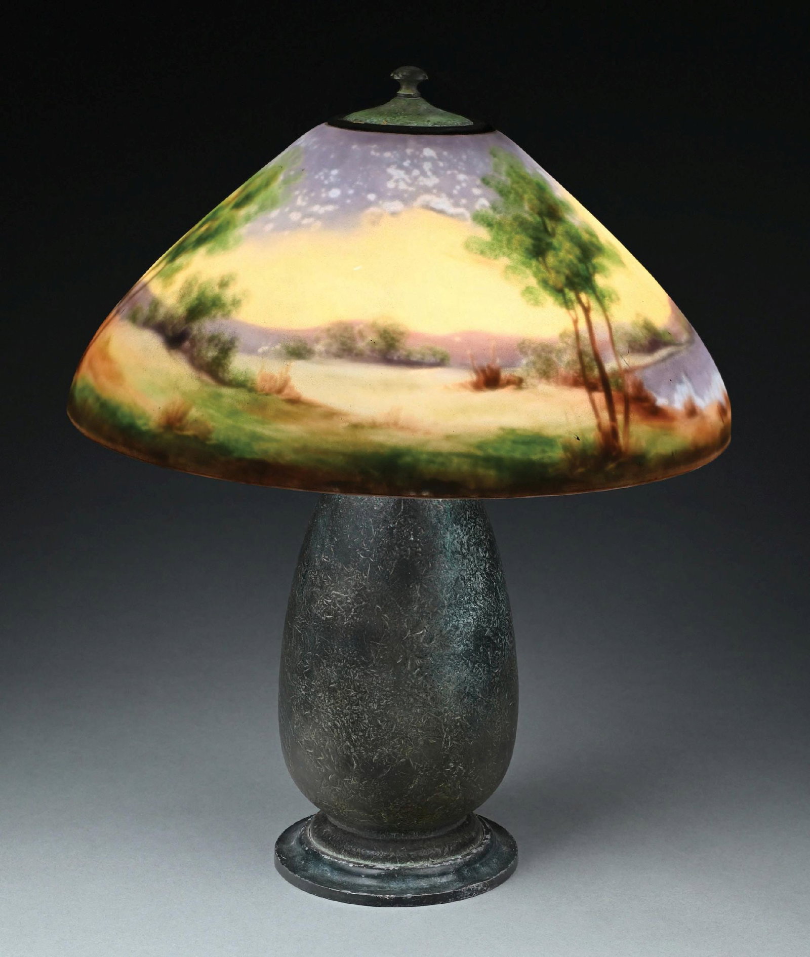 JEFFERSON REVERSE PAINTED LANDSCAPE TABLE LAMP - 2