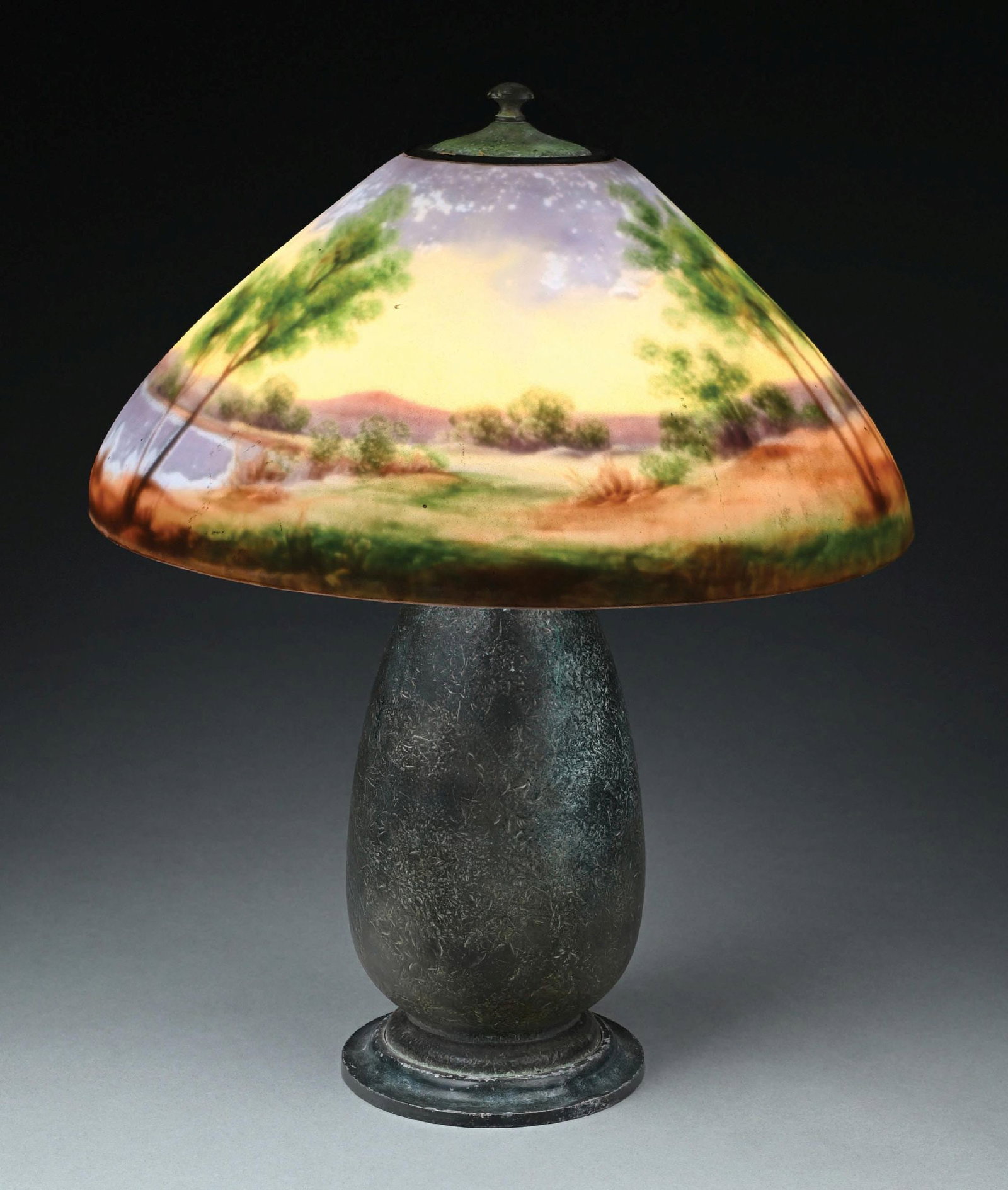 JEFFERSON REVERSE PAINTED LANDSCAPE TABLE LAMP - 4