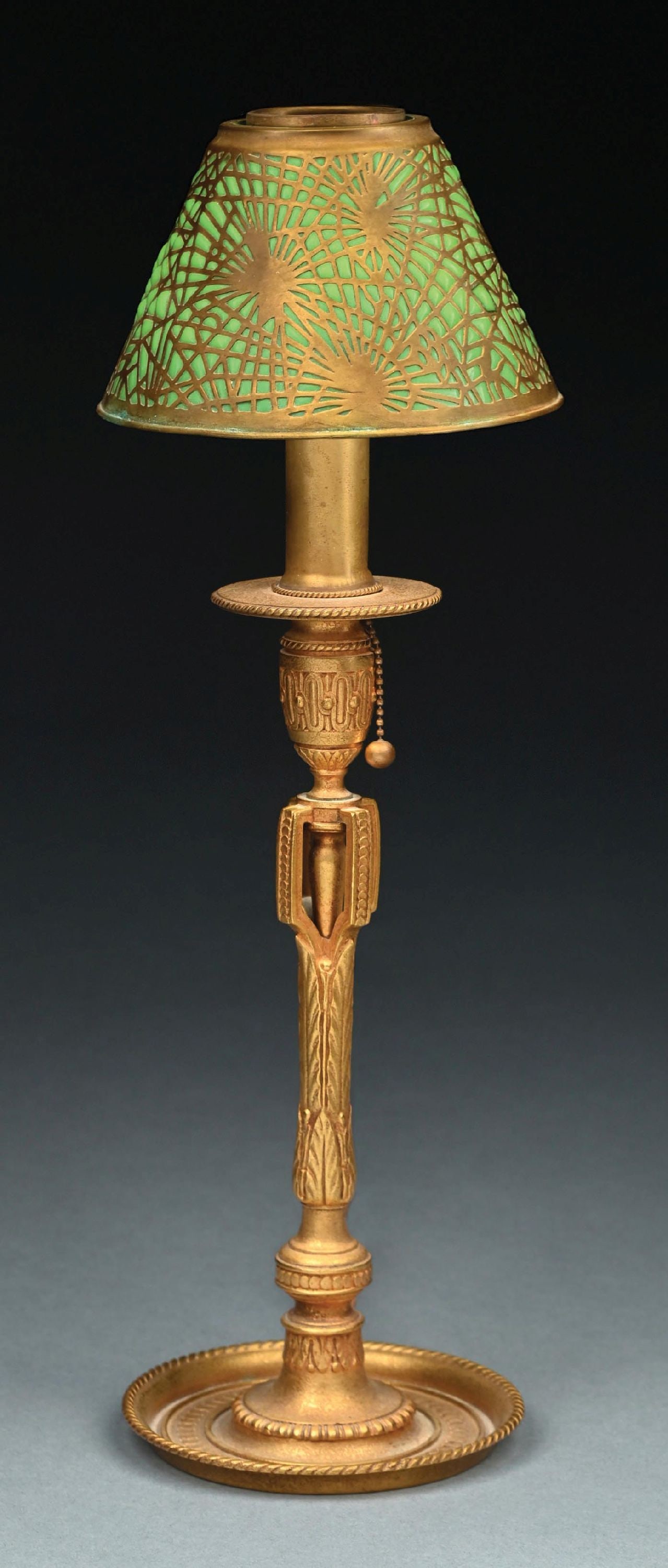 TIFFANY STUDIOS PINE NEEDLE CANDLESTICK LAMP - 5