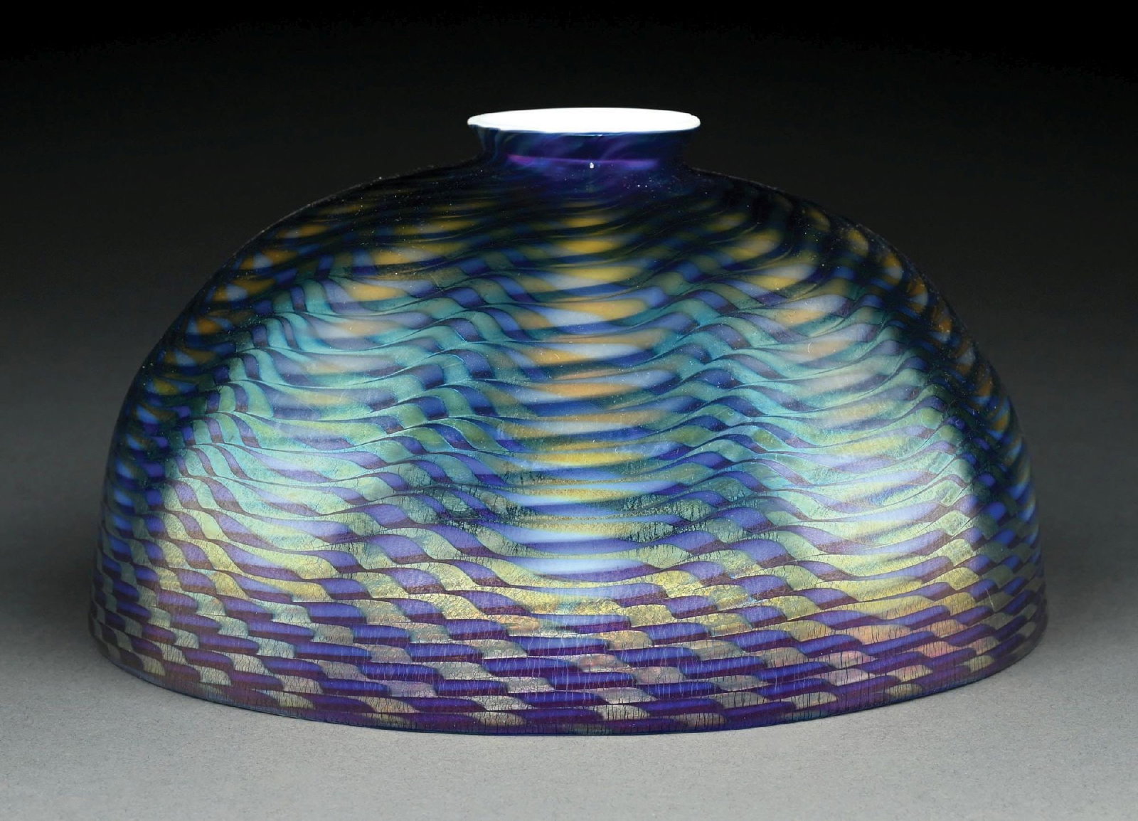 TIFFANY STUDIOS BLUE DAMASCENE LAMP SHADE (1 of 5)