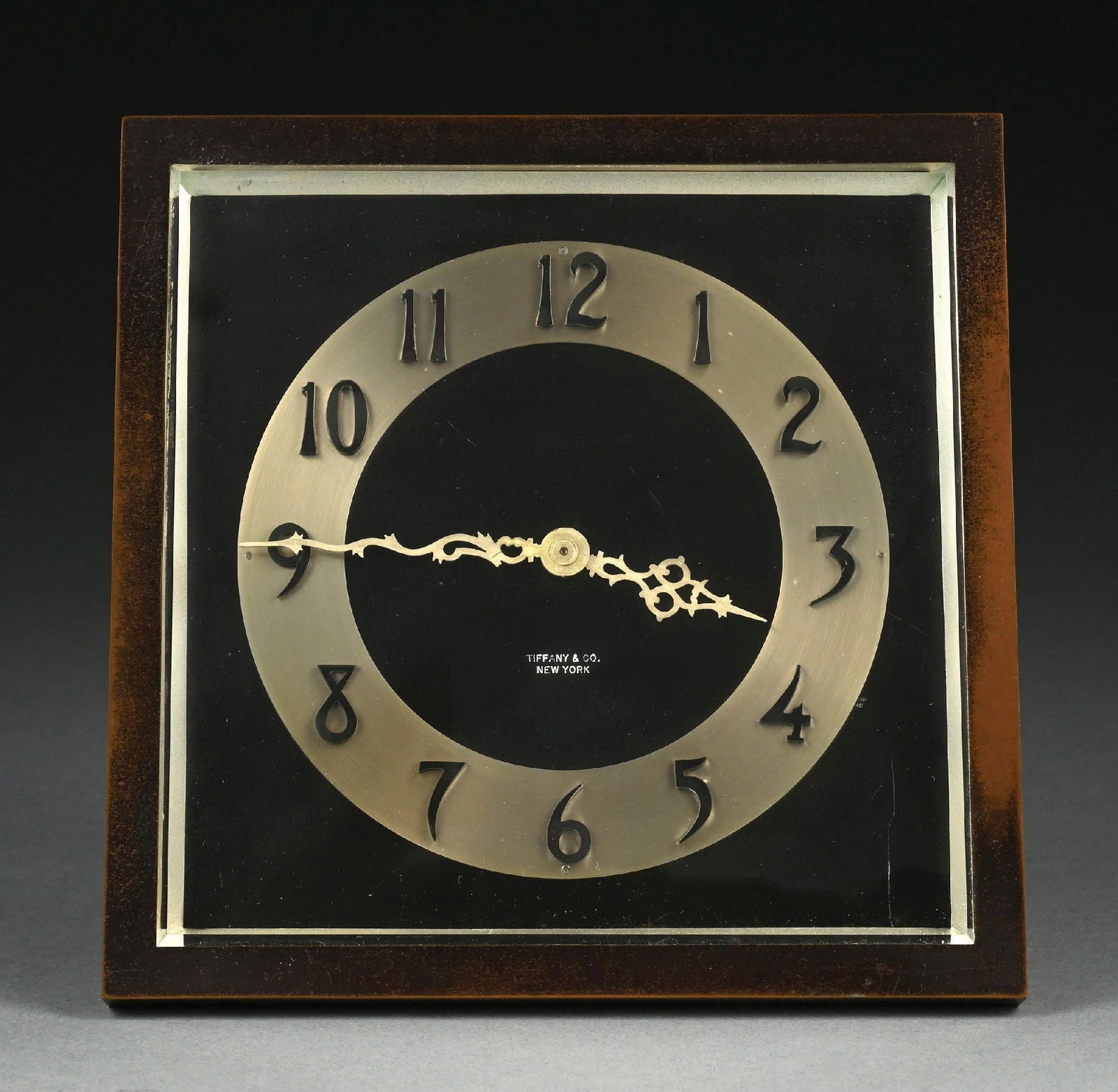 TIFFANY & CO. BRONZE DESK CLOCK (1 of 2)