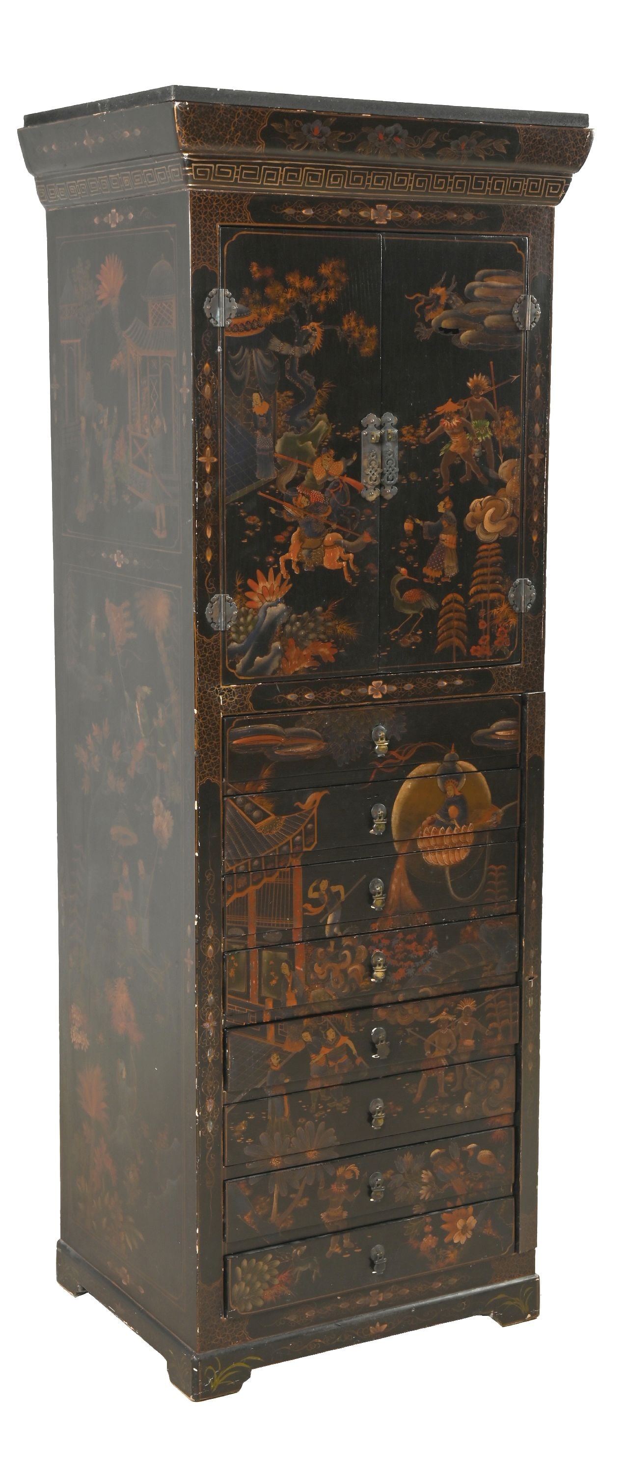 CHINESE BLACK LACQUER CABINET (1 of 7)
