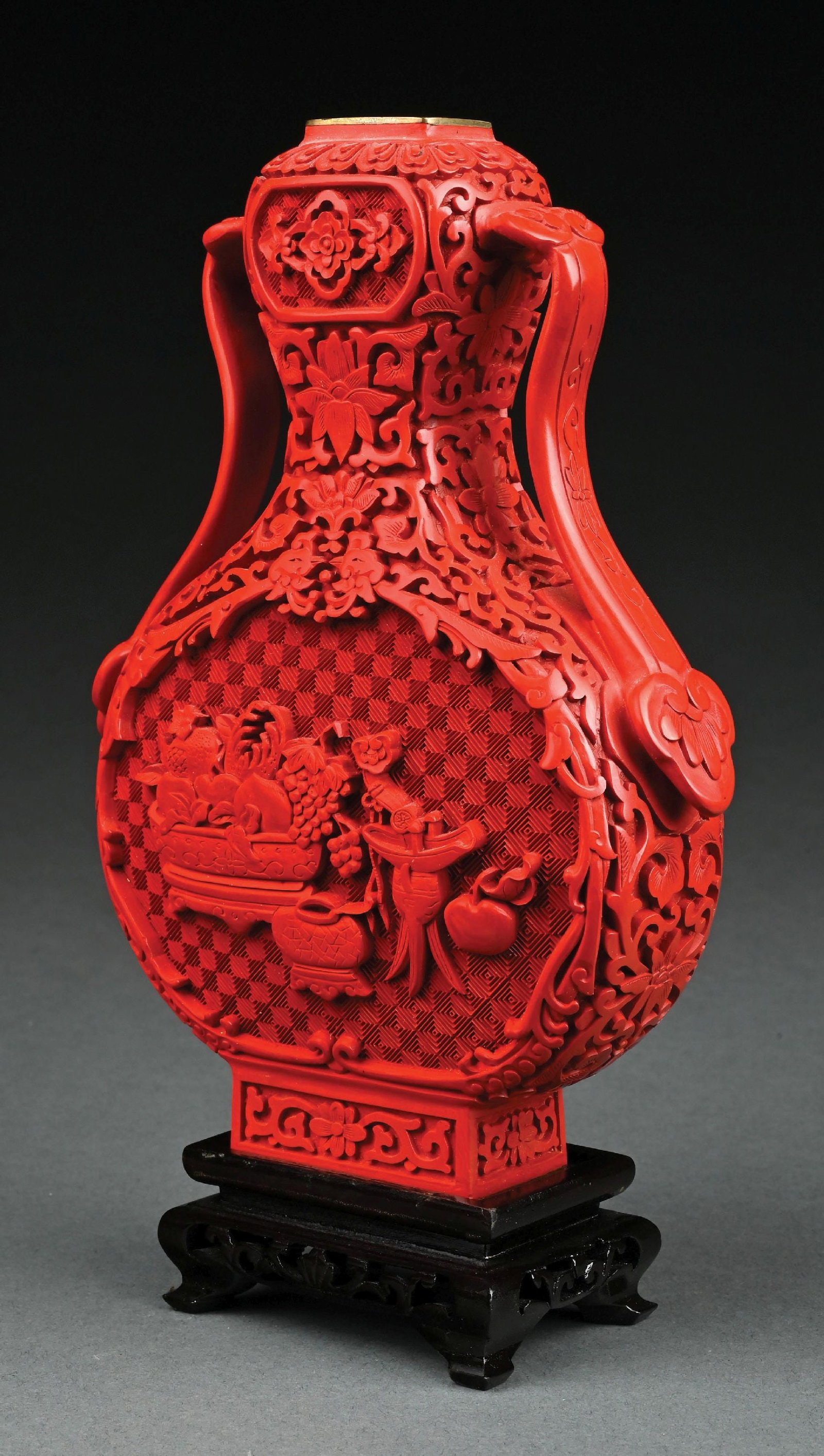 RED CINNABAR VASE - 3