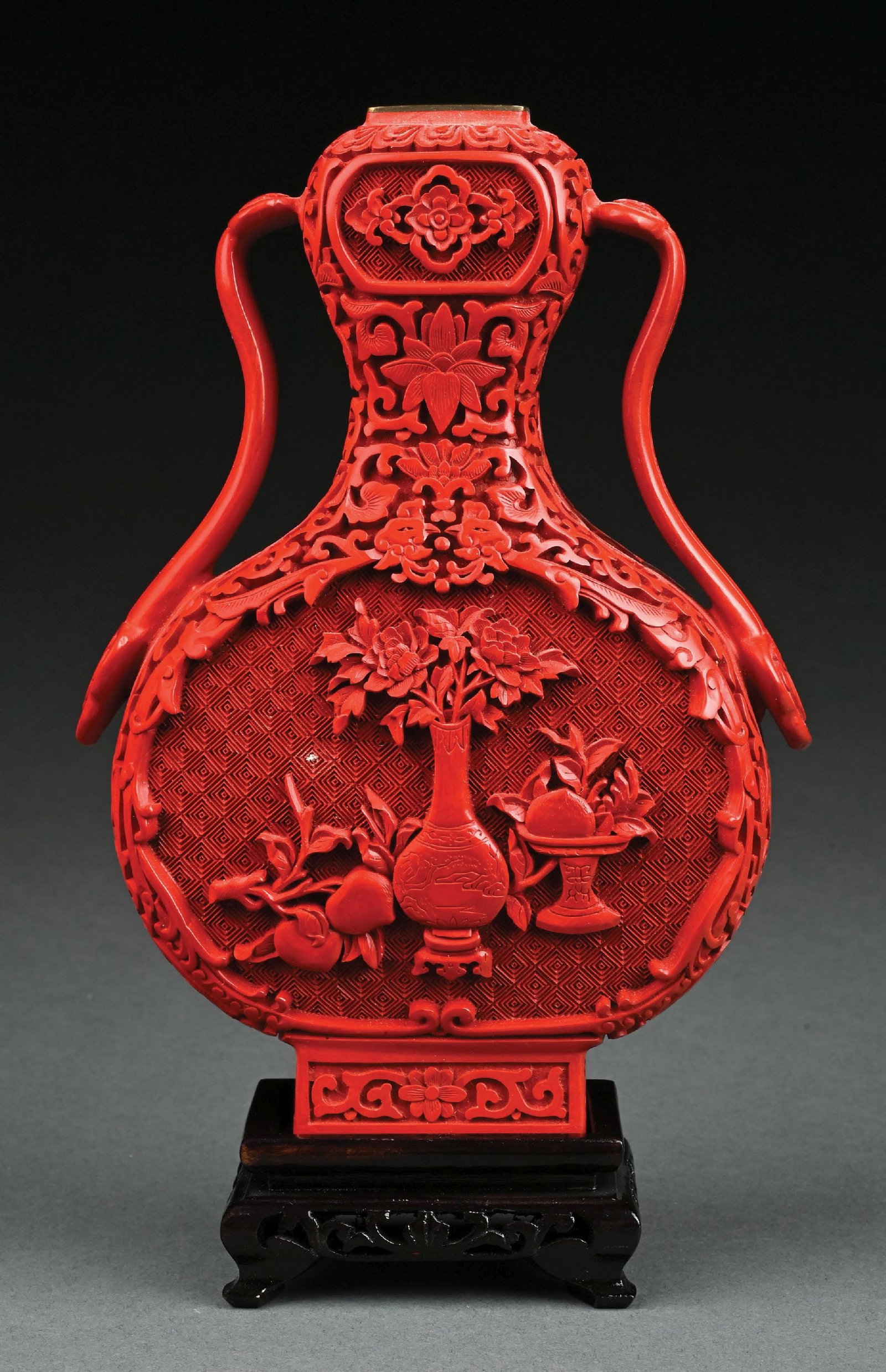 RED CINNABAR VASE - 4