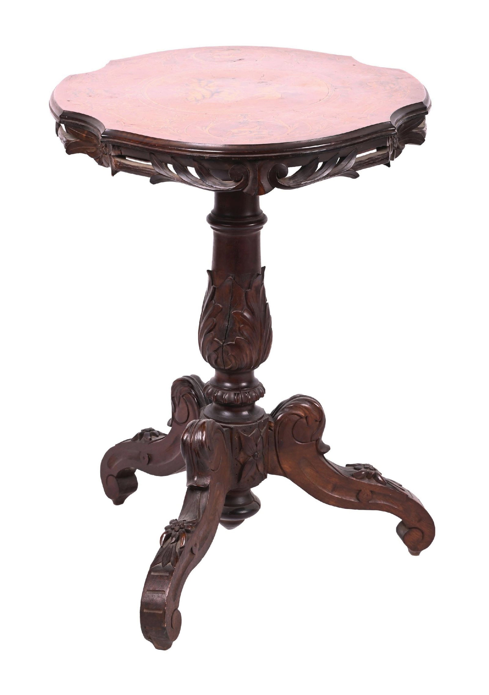 BLACK FOREST INLAID PARLOR TABLE - 2