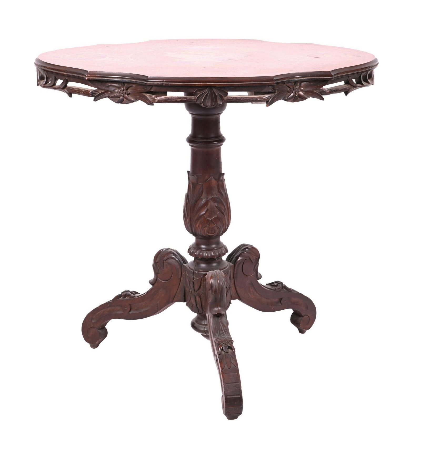 BLACK FOREST INLAID PARLOR TABLE - 3