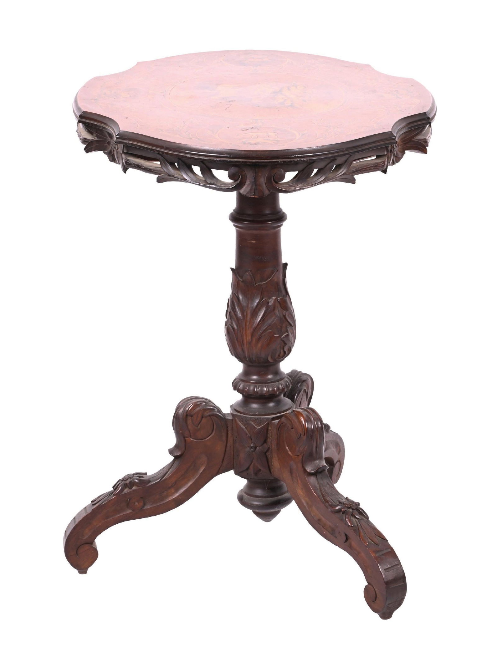 BLACK FOREST INLAID PARLOR TABLE - 4