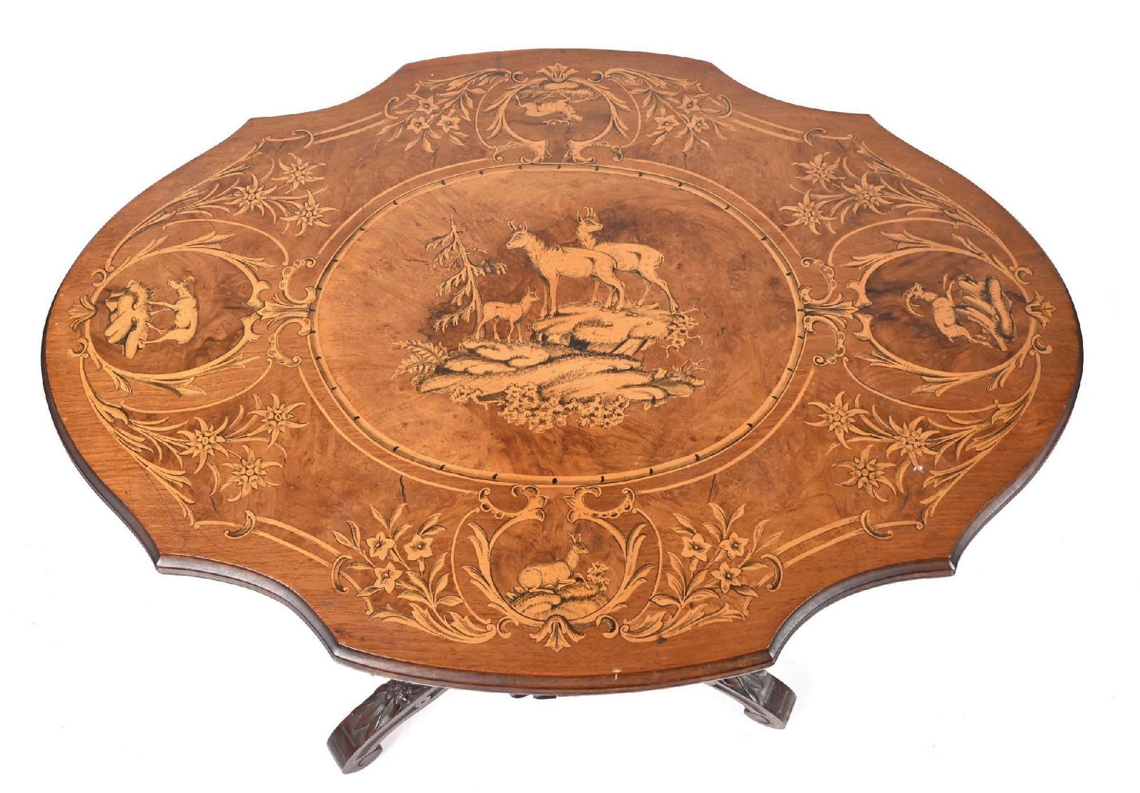 BLACK FOREST INLAID PARLOR TABLE - 5