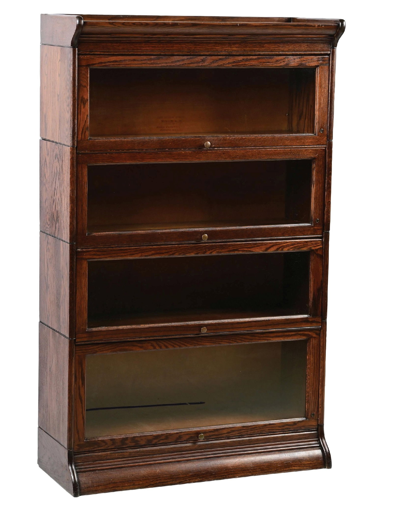 ANTIQUE OAK WOOD STACKABLE BARRISTER BOOKCASE WITH GLASS DOORS (1 of 4)