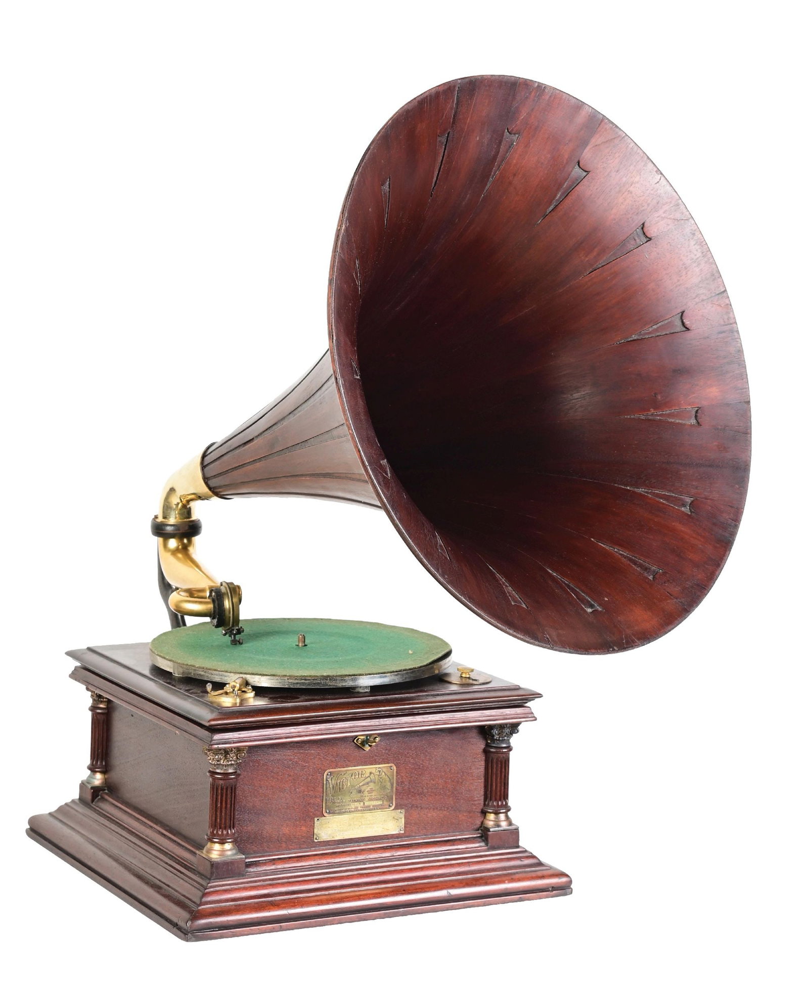 RCA VICTOR MODEL RECORD PHONOGRAPH W/ MAHOGANY HORN (1 of 5)