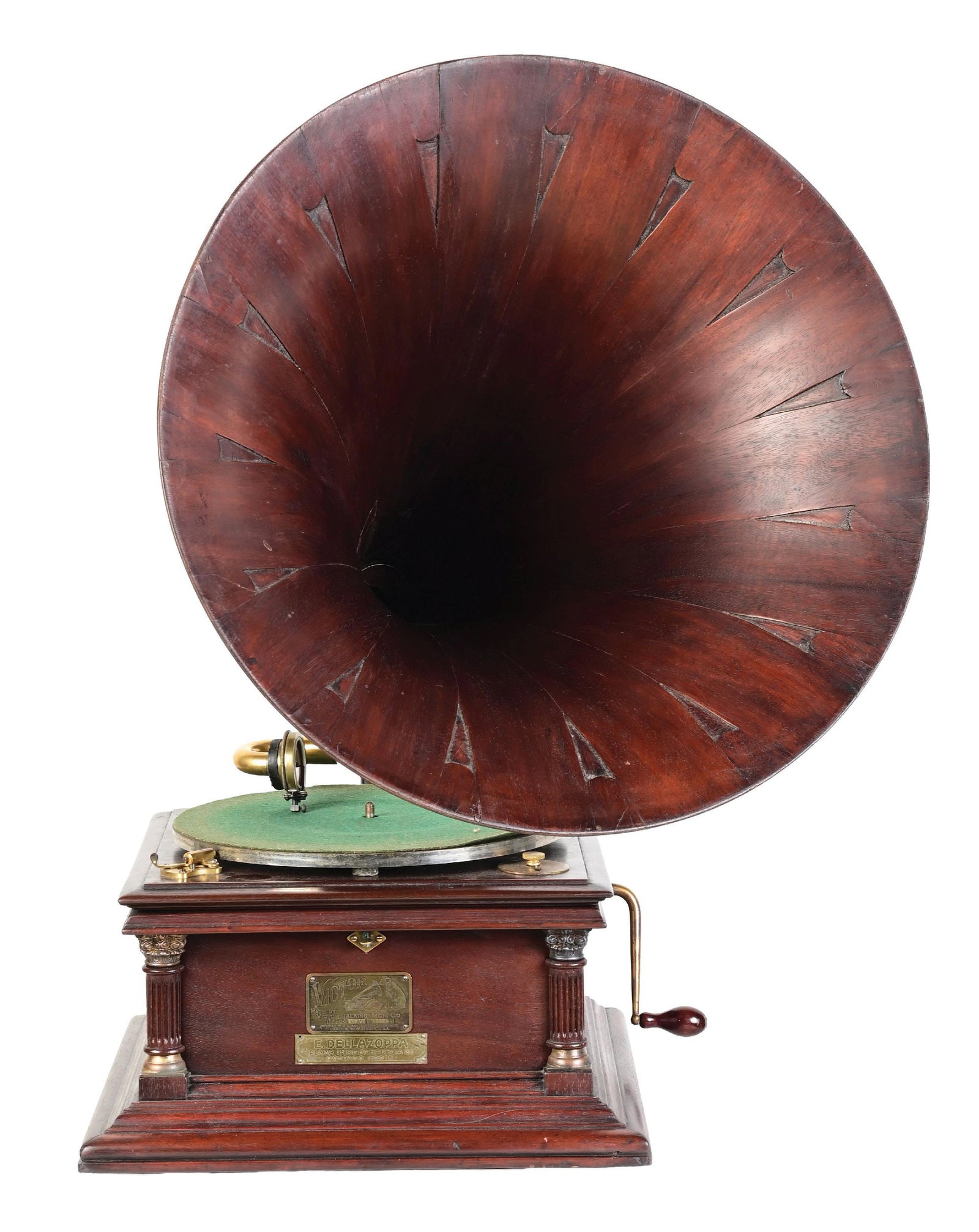 RCA VICTOR MODEL RECORD PHONOGRAPH W/ MAHOGANY HORN - 2
