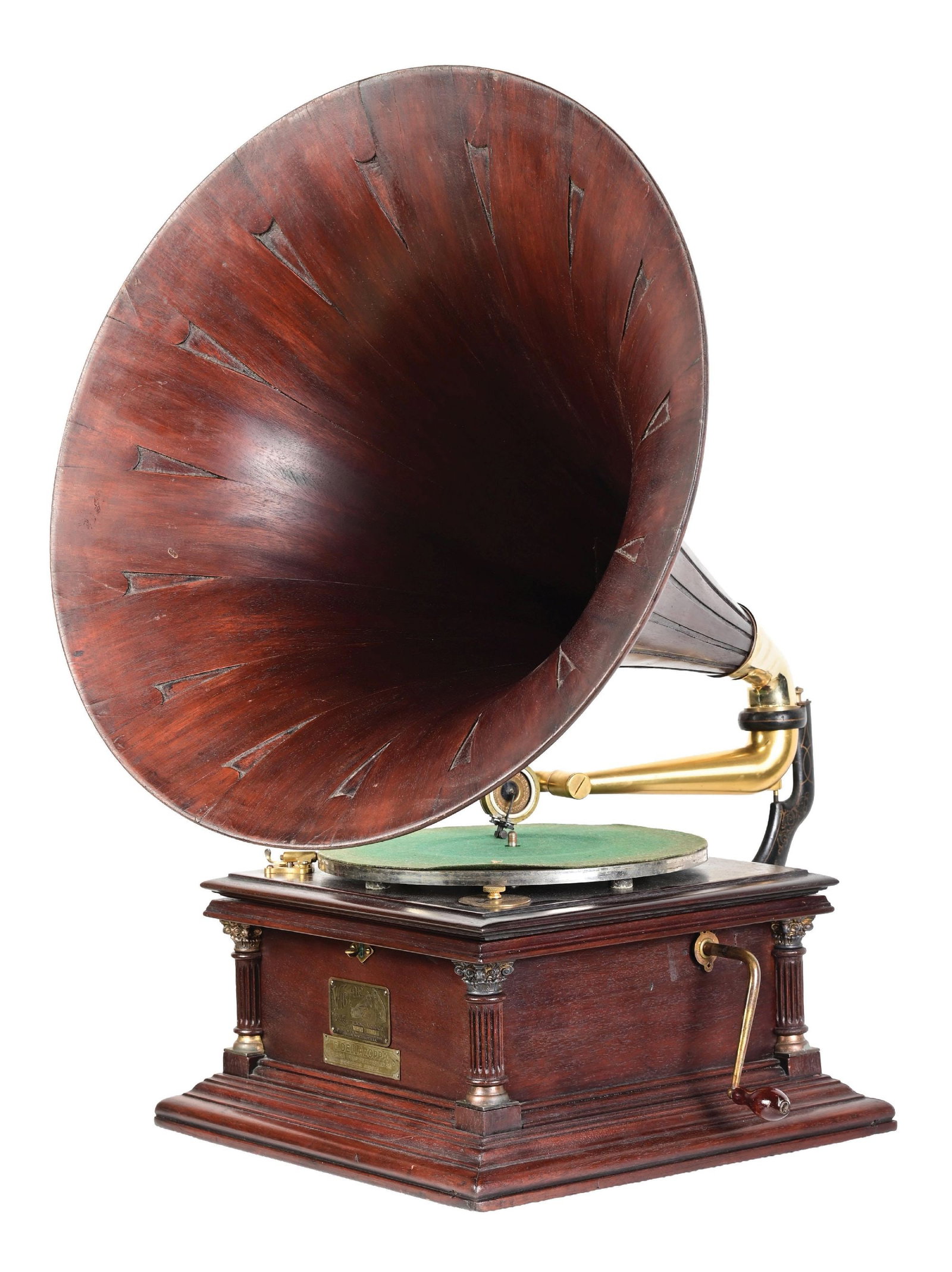 RCA VICTOR MODEL RECORD PHONOGRAPH W/ MAHOGANY HORN - 3