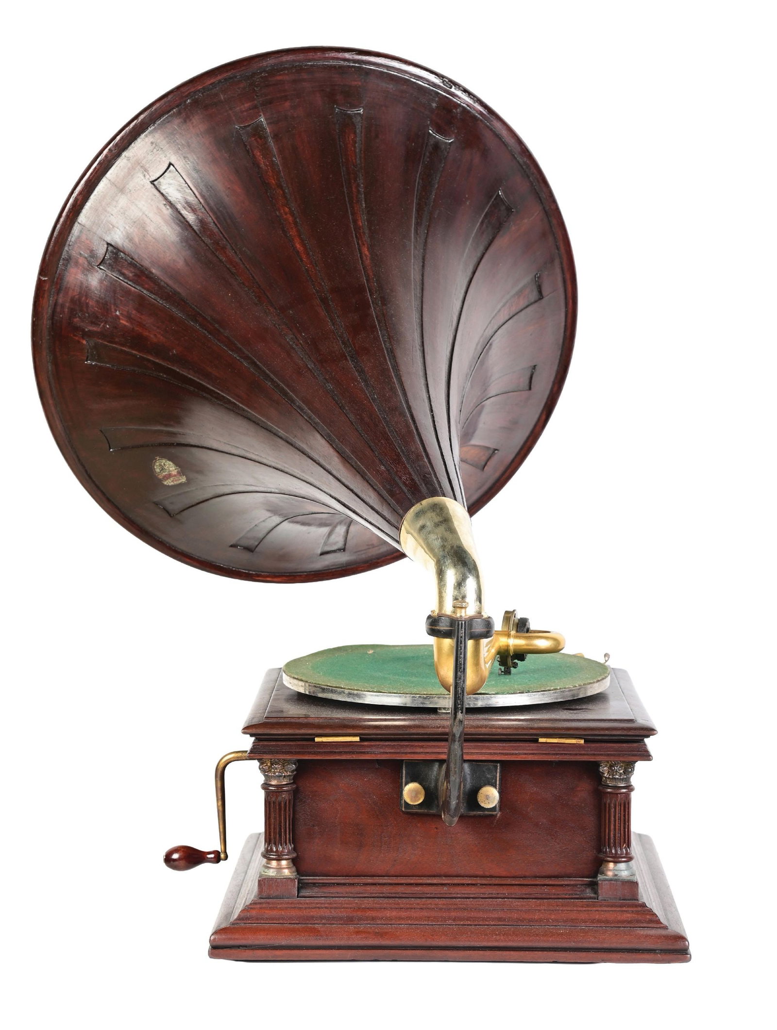 RCA VICTOR MODEL RECORD PHONOGRAPH W/ MAHOGANY HORN - 4