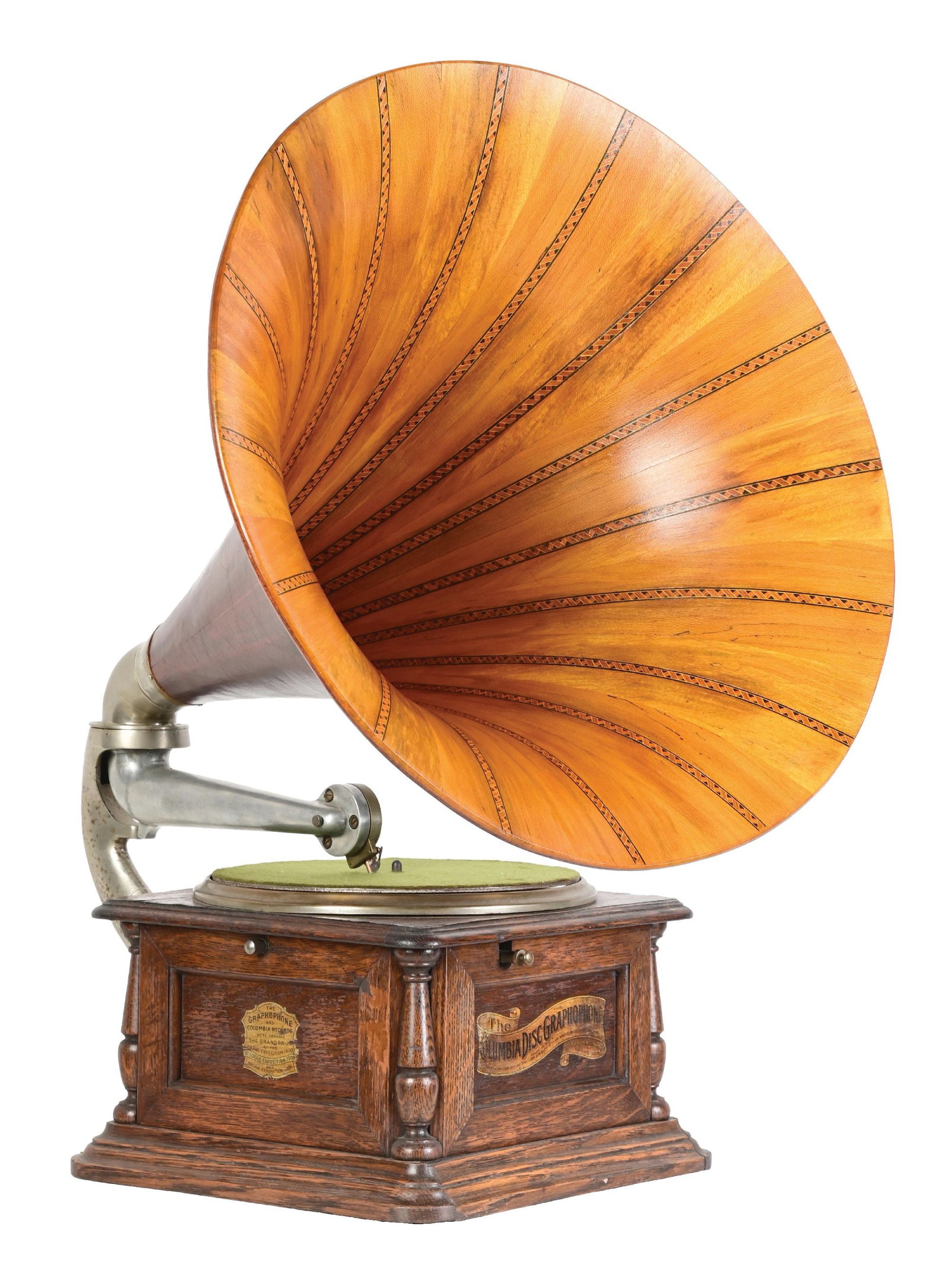 COLUMBIA PHONOGRAPH CO. DISC PHONOGRAPH W/ WOOD HORN (1 of 6)