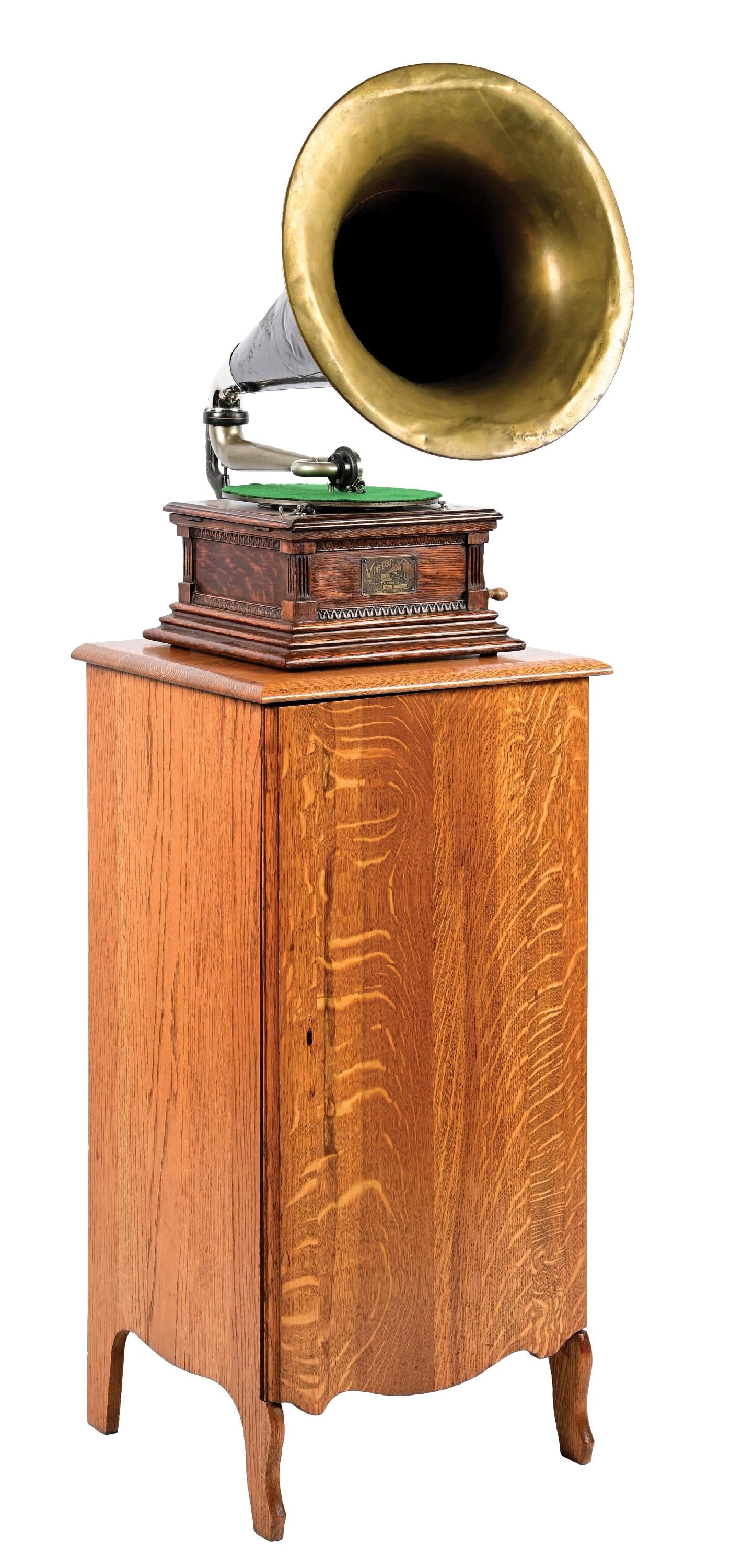 RCA VICTOR MODEL M DISC PHONOGRAPH ON OAK STAND (1 of 11)