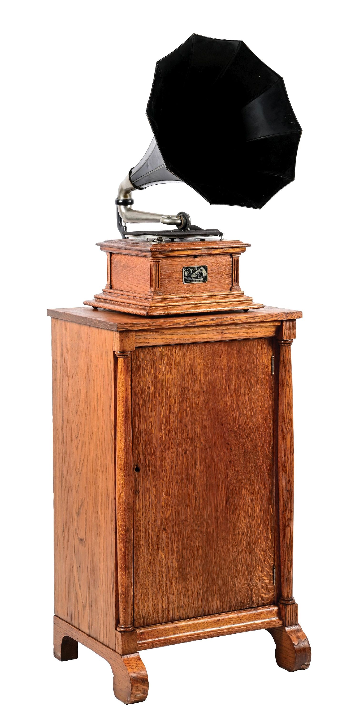 RCA VICTOR TYPE III DISC PHONOGRAPH ON OAK STAND (1 of 10)