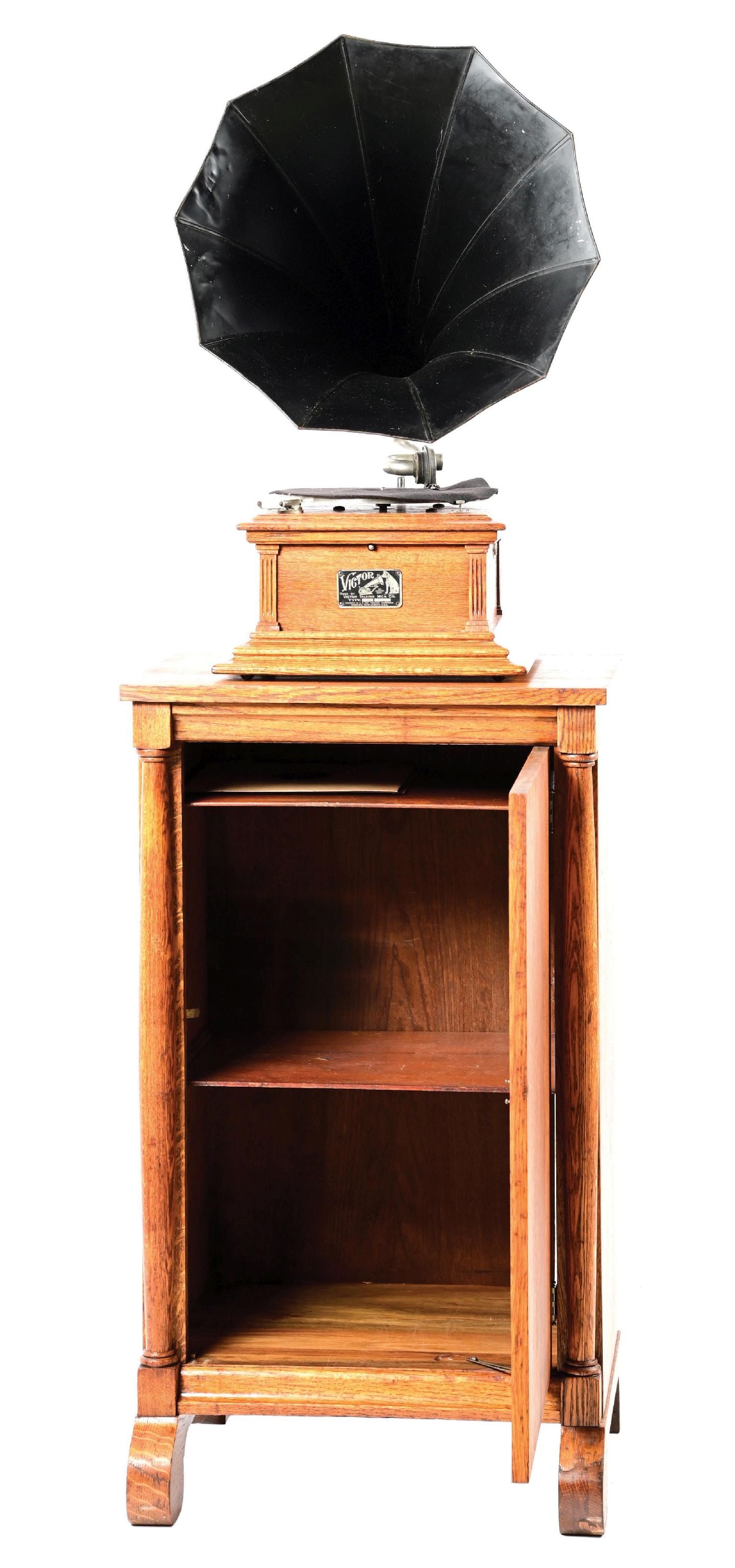 RCA VICTOR TYPE III DISC PHONOGRAPH ON OAK STAND - 5