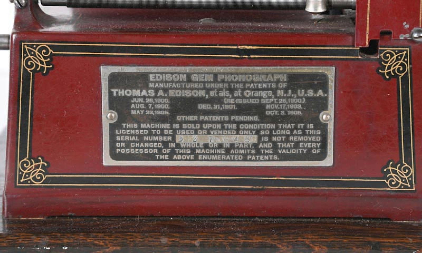 EDISON "GEM" PHONOGRAPH - 6