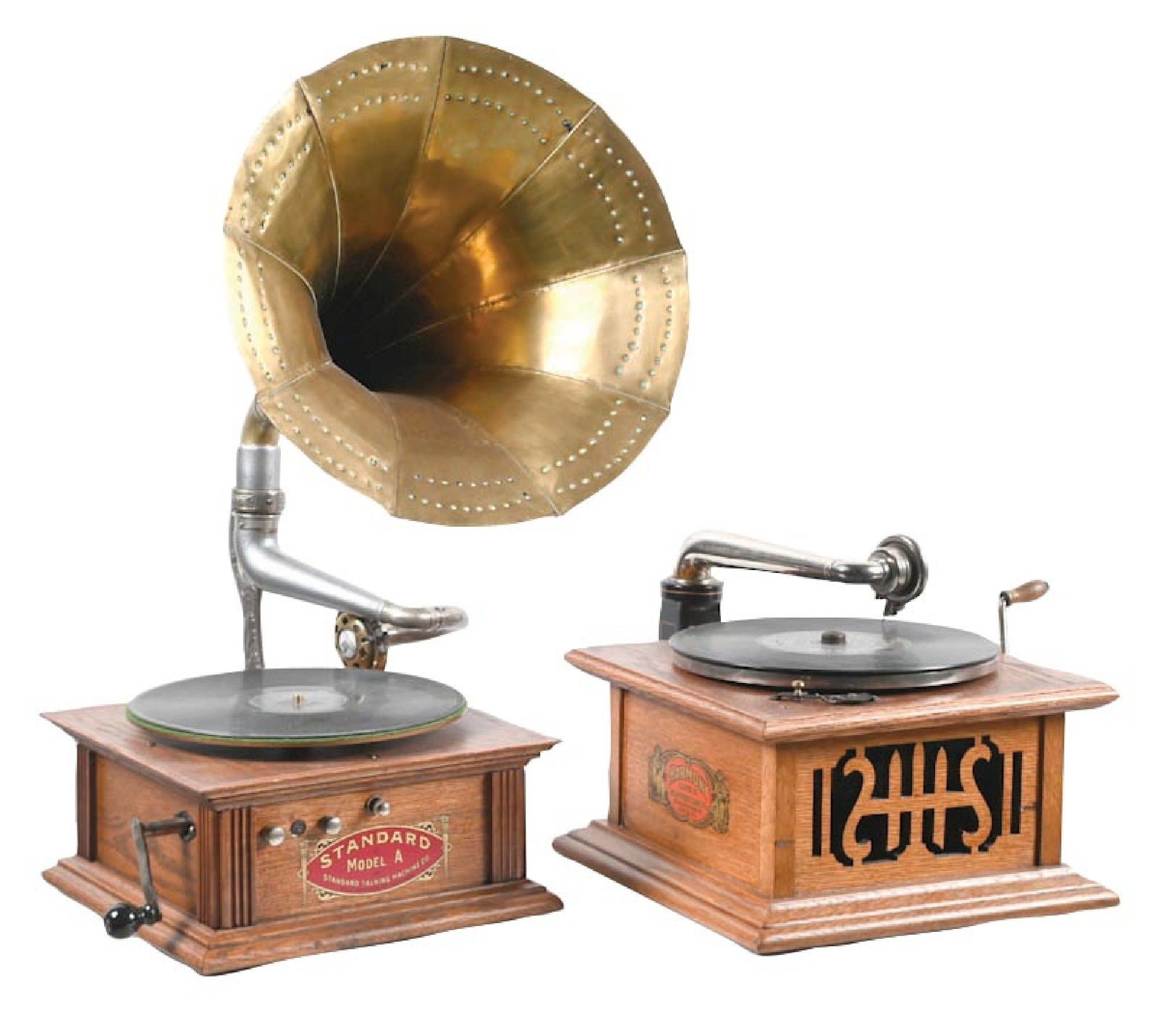 PAIR OF COUNTERTOP PHONOGRAPHS (1 of 4)