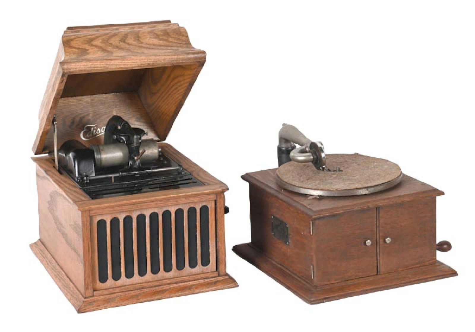PAIR OF TABLETOP PHONOGRAPHS (1 of 1)