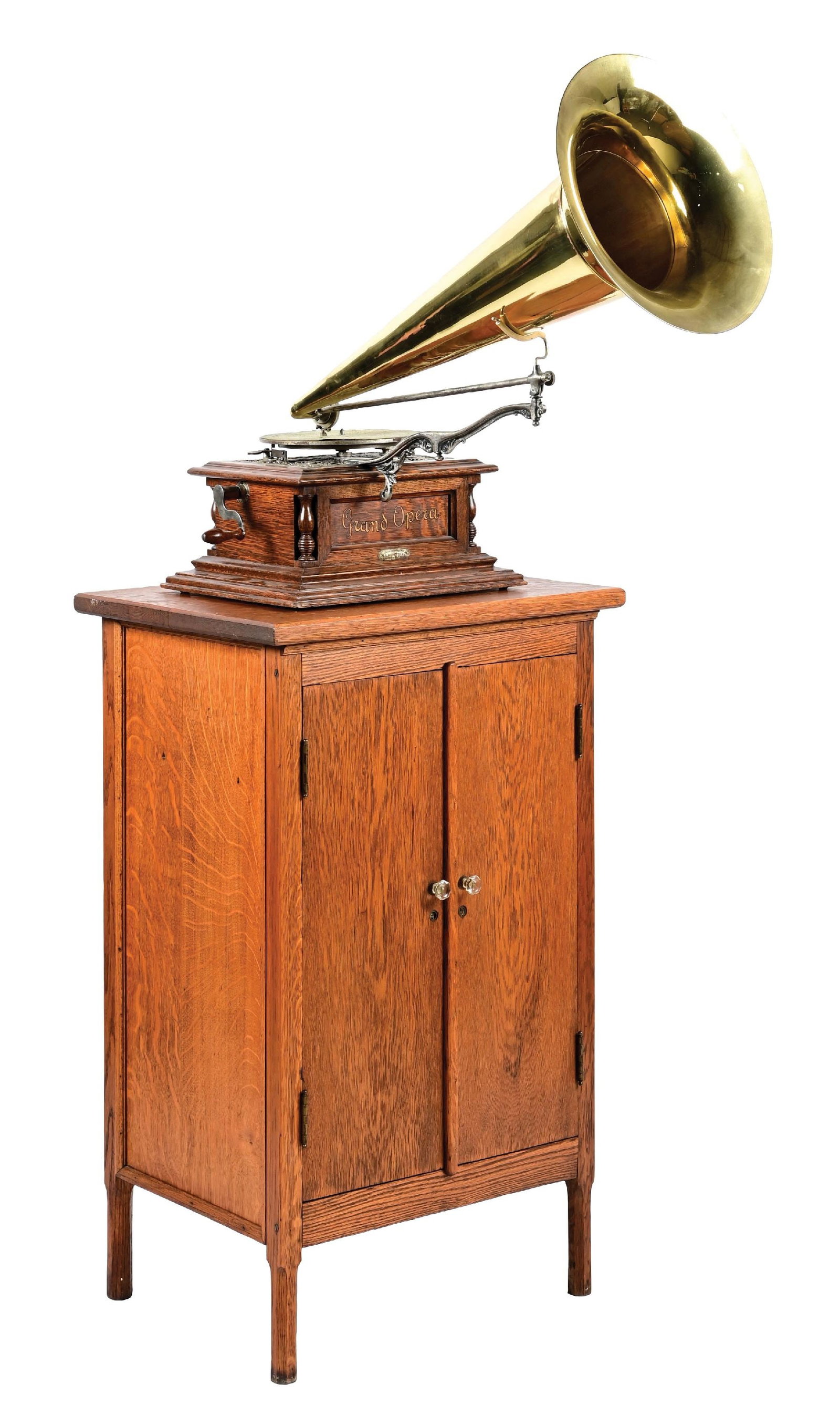 BEAUTIFUL & RARE GRAND OPERA DISC PHONOGRAPH W/ OAK STAND (1 of 12)