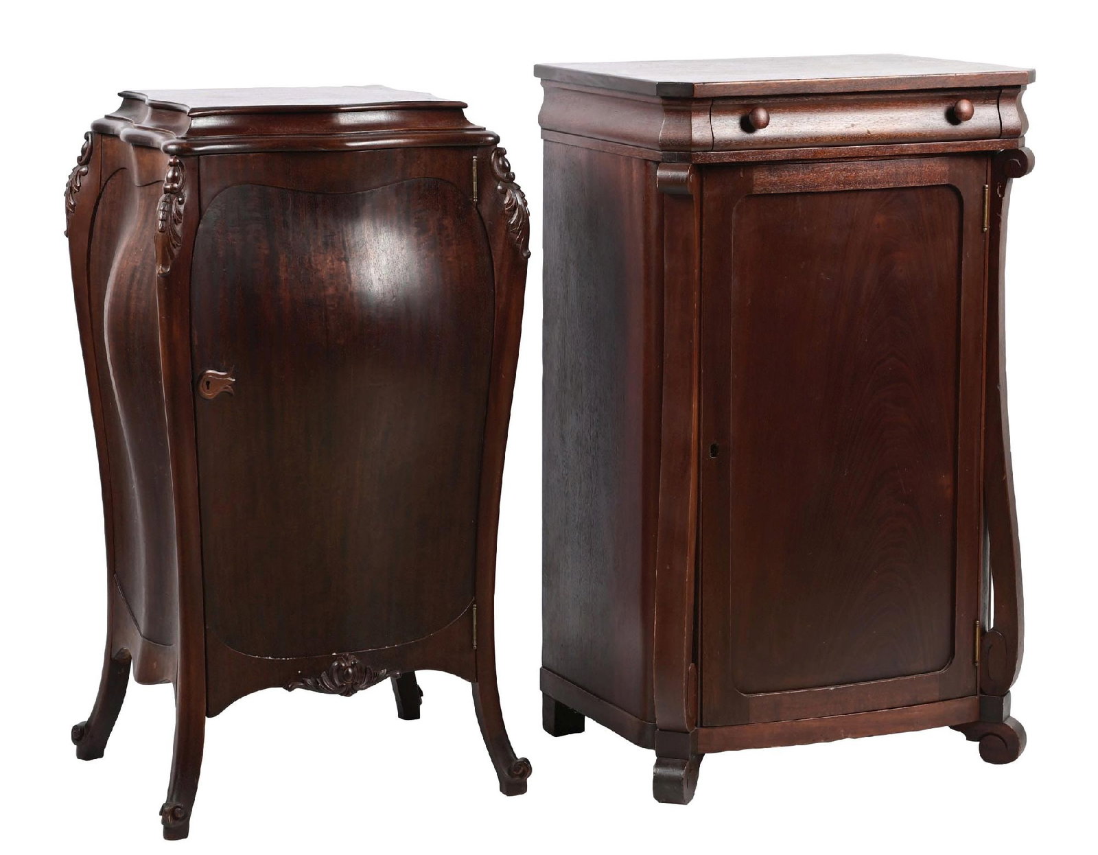 PAIR OF MAHOGANY PHONOGRAPH STANDS (1 of 5)