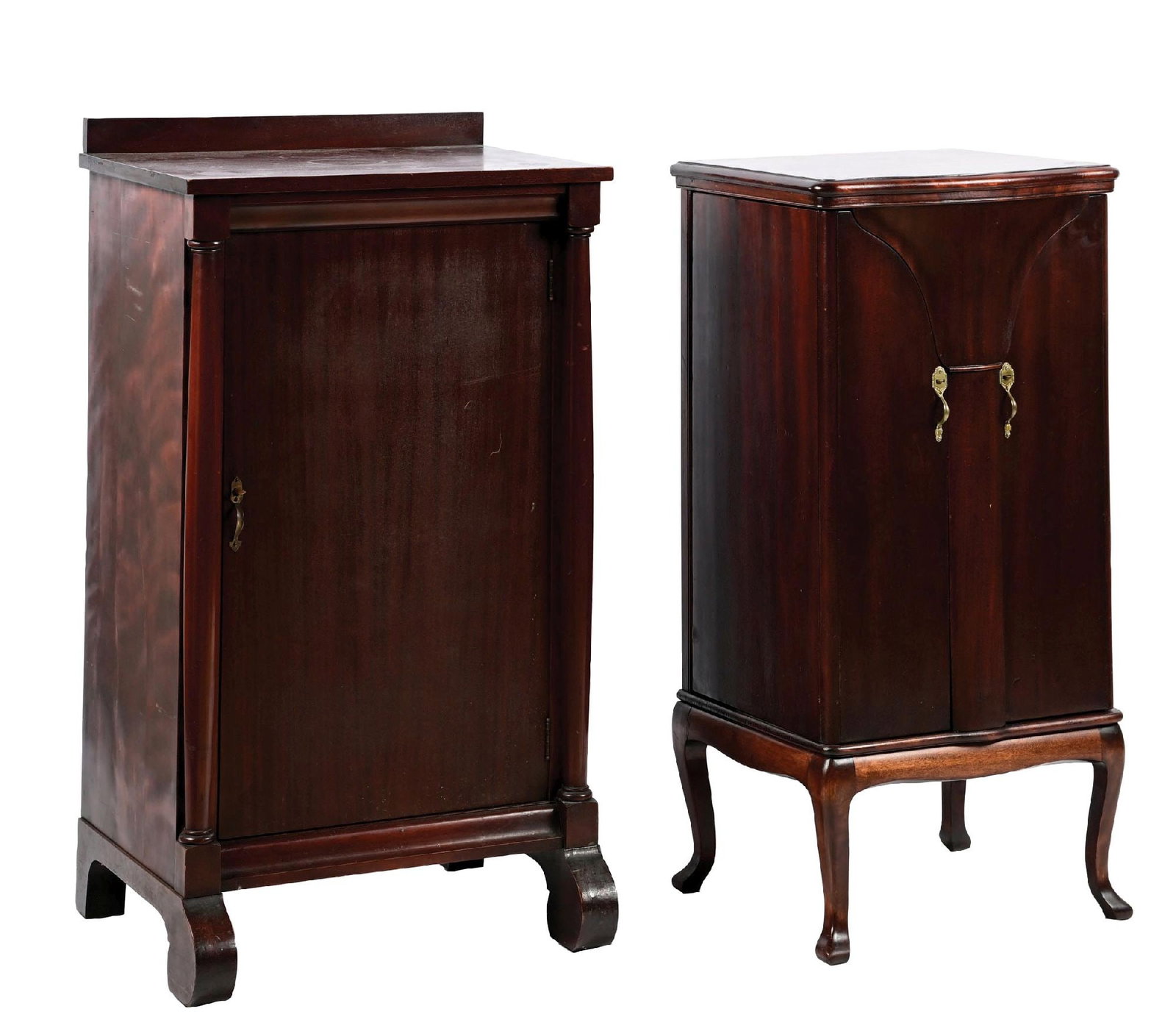 PAIR OF MAHOGANY PHONOGRAPH STANDS (1 of 5)