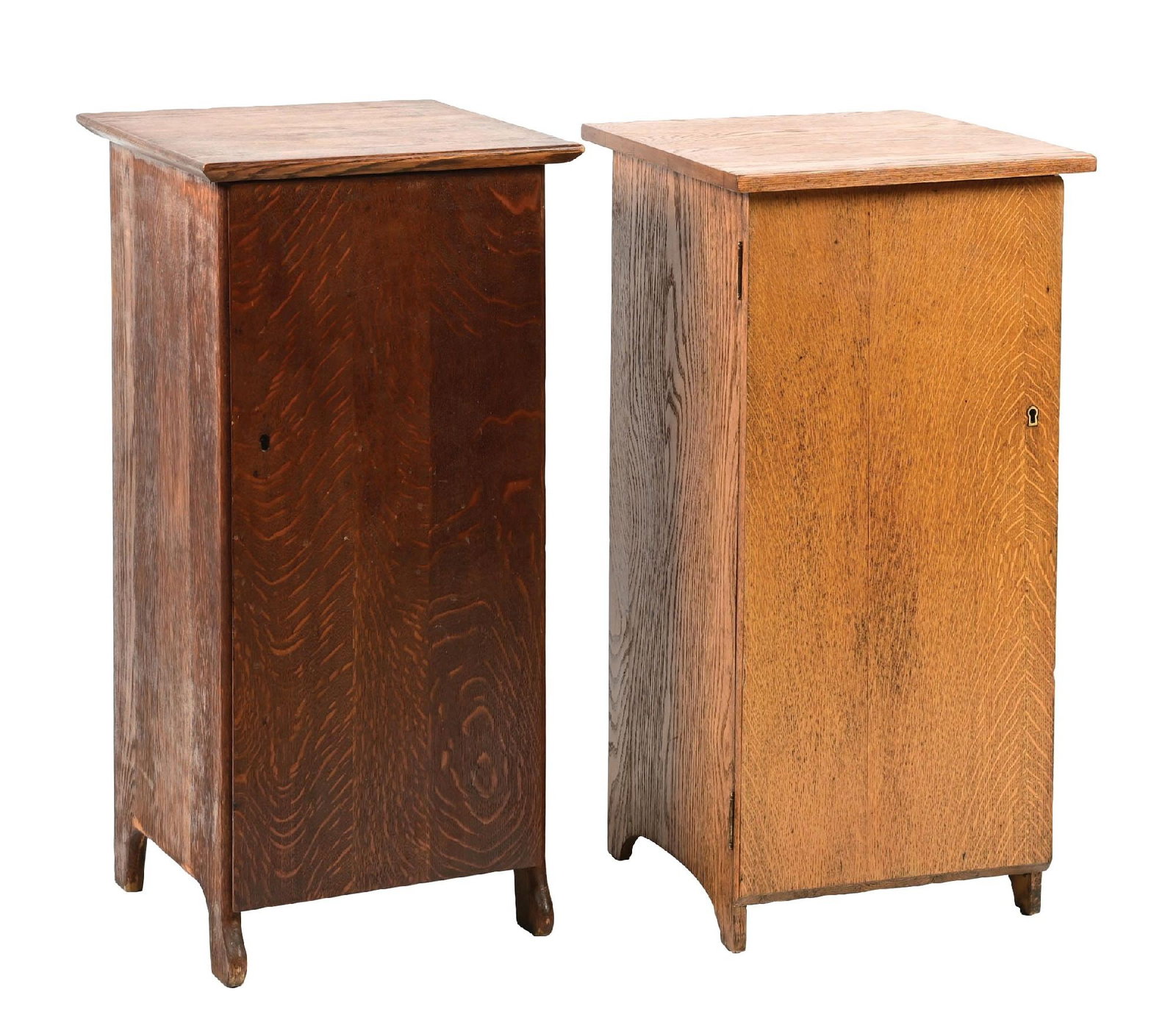 PAIR OF OAK PHONOGRAPH STANDS (1 of 5)