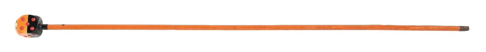 20TH WOODEN DICE TOP CANE: C. 1900s. A stunning Rolux cane featuring a Bakelite dice-form handle incorporating a working thermometer. The cane is fitted with a slender painted wooden shaft and terminates with a metal ferrule. T